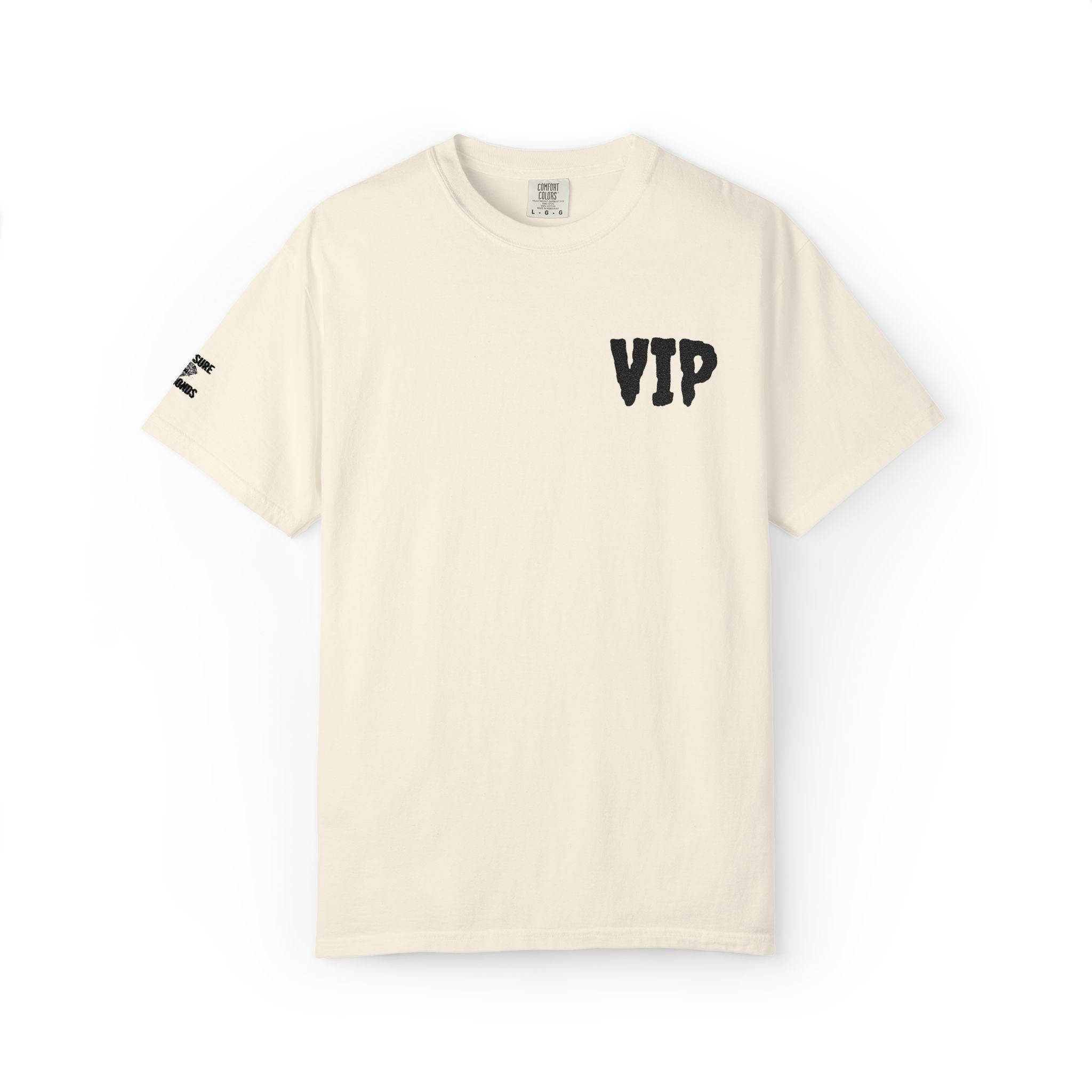 VIP Graphic T-Shirt — Minimal Front Chest & Sleeve Print