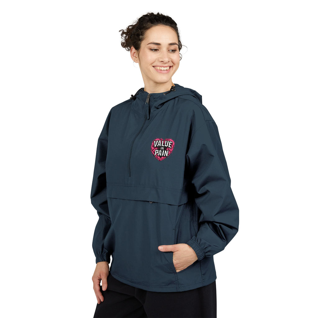 Packable Anorak Jacket — Heart Floral Sequin Patch