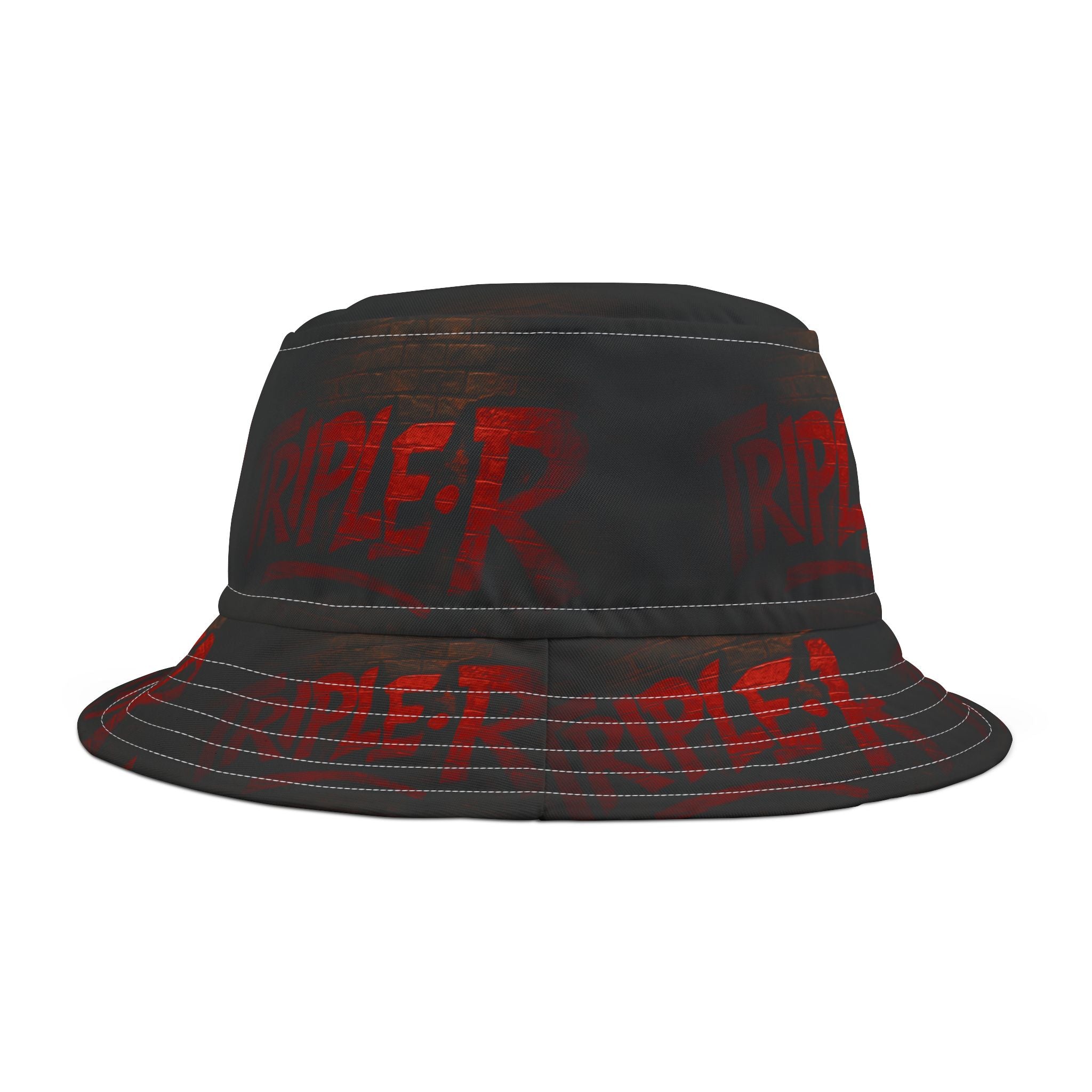 Graffiti 'TRIPLER' Black & Red Bucket Hat