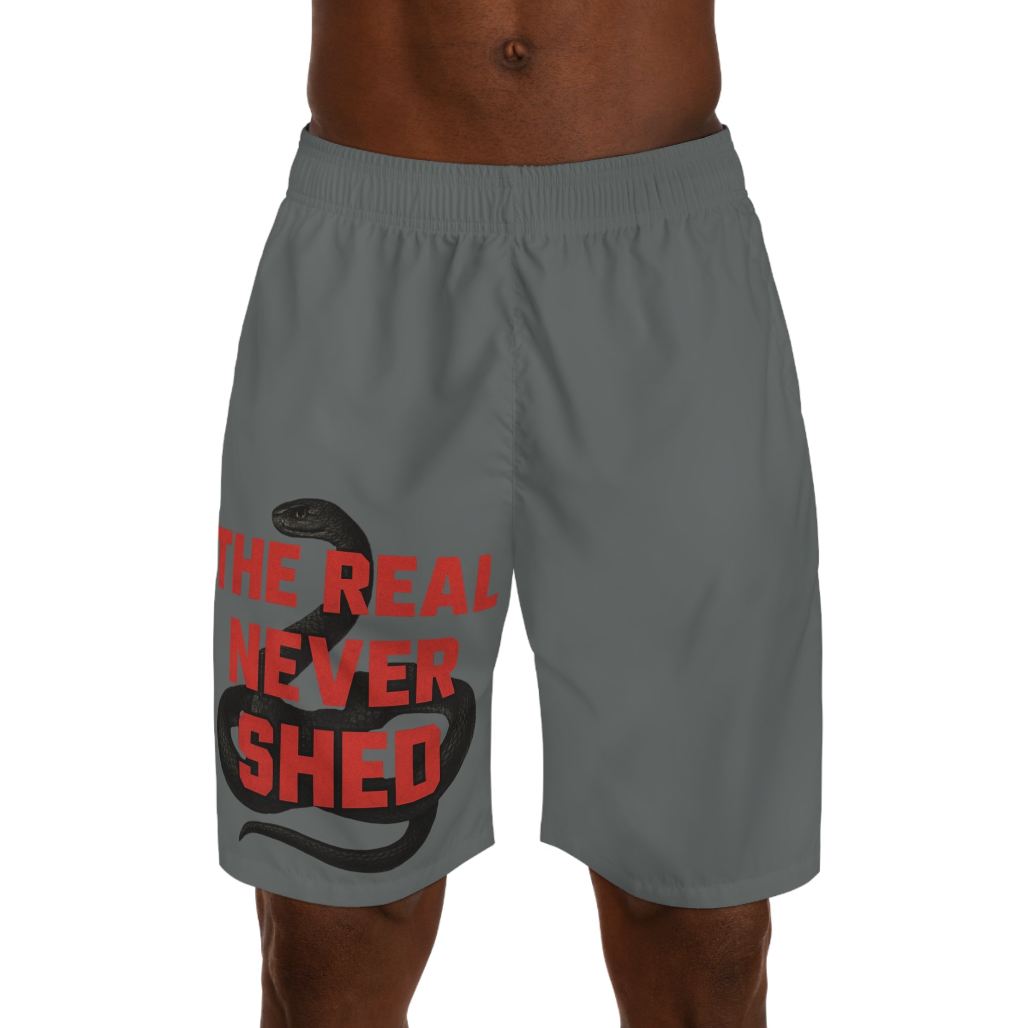 Men's Jogger Shorts "The Real Never Shed" – Snake Graphic Athletic Shorts