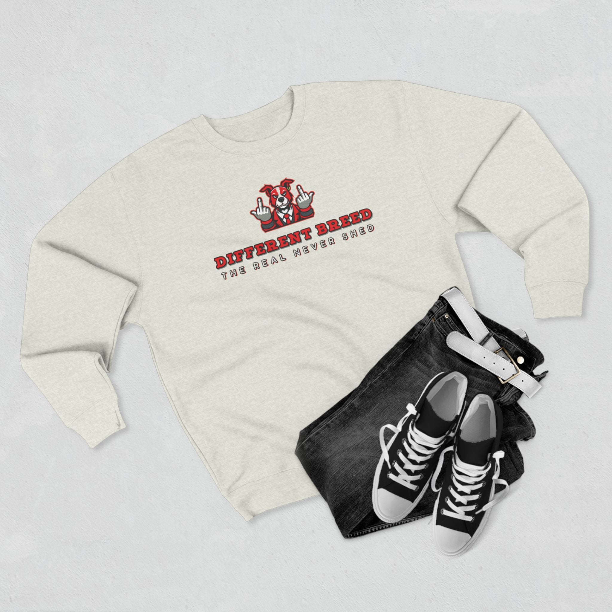 Crewneck Sweatshirt — “Different Breed” Graphic Crewneck (The Deal Never Ends)