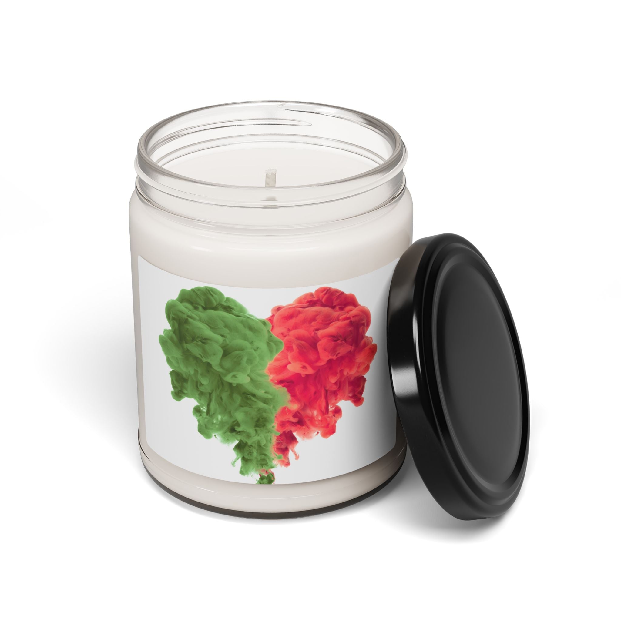 Holiday Heart Soy Candle — Red & Green Scented 9oz Jar