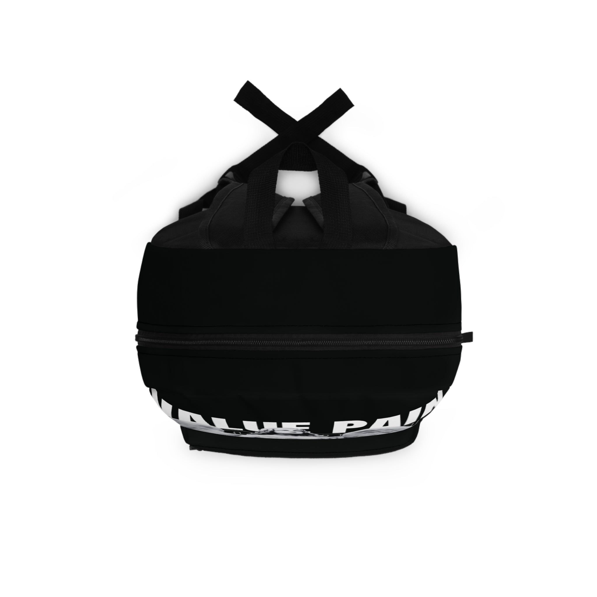 Value Pain Angel Statue Backpack — Gothic Black Graphic School Bag