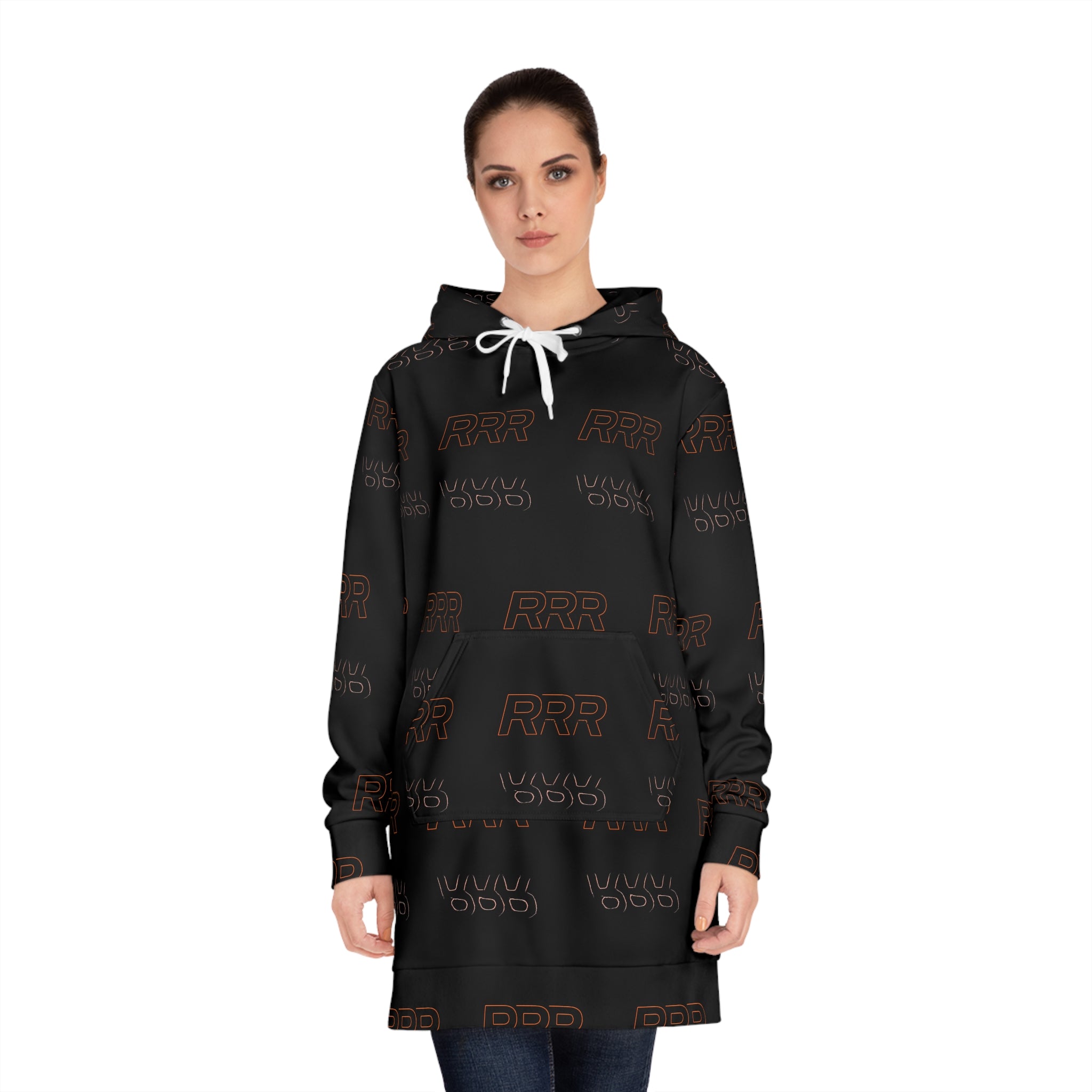 Hoodie Dress — All-Over RRR Logo Lounge Hoodie Dress