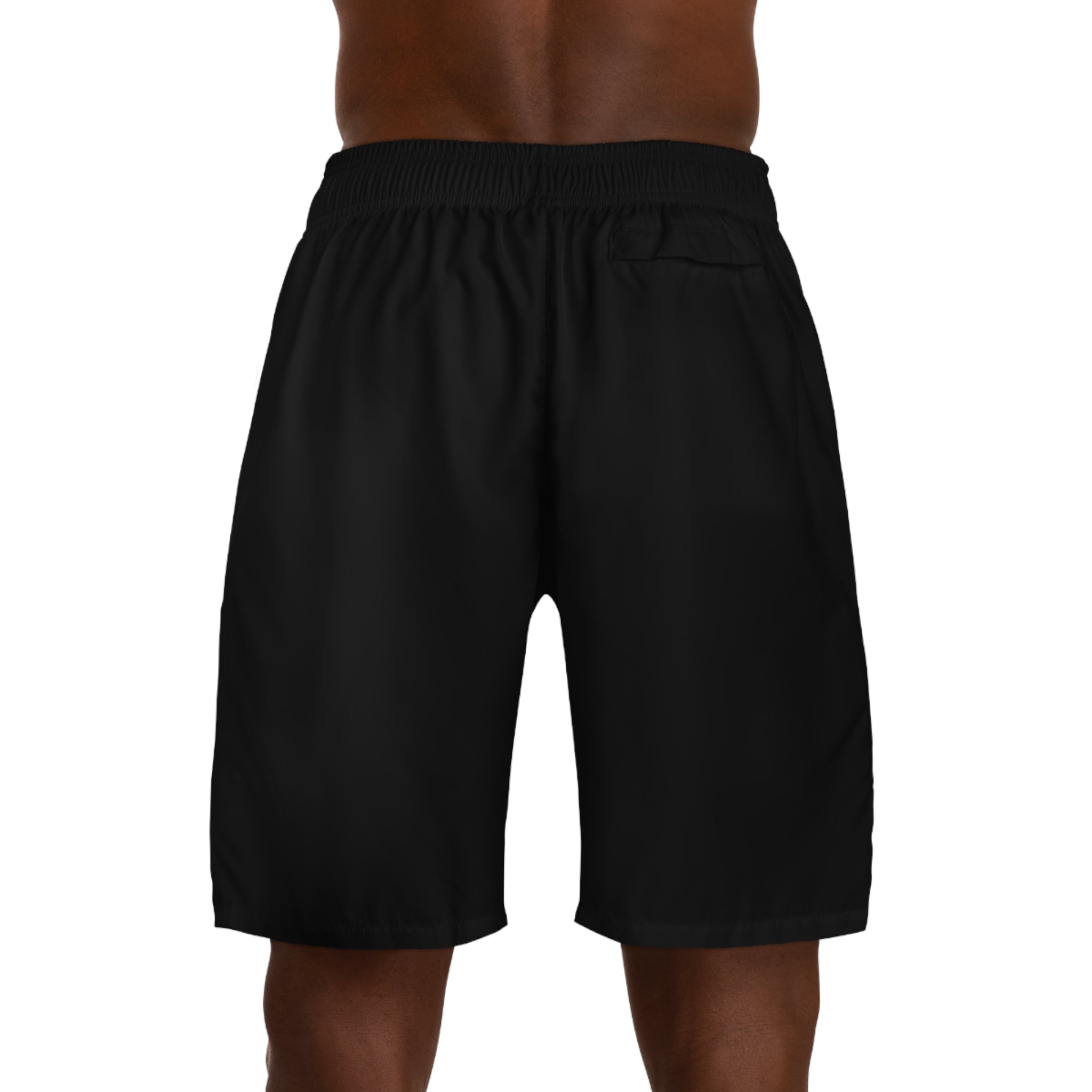 Men's Black Streetwear Jogger Shorts with Dollar Sign & Neon Accents