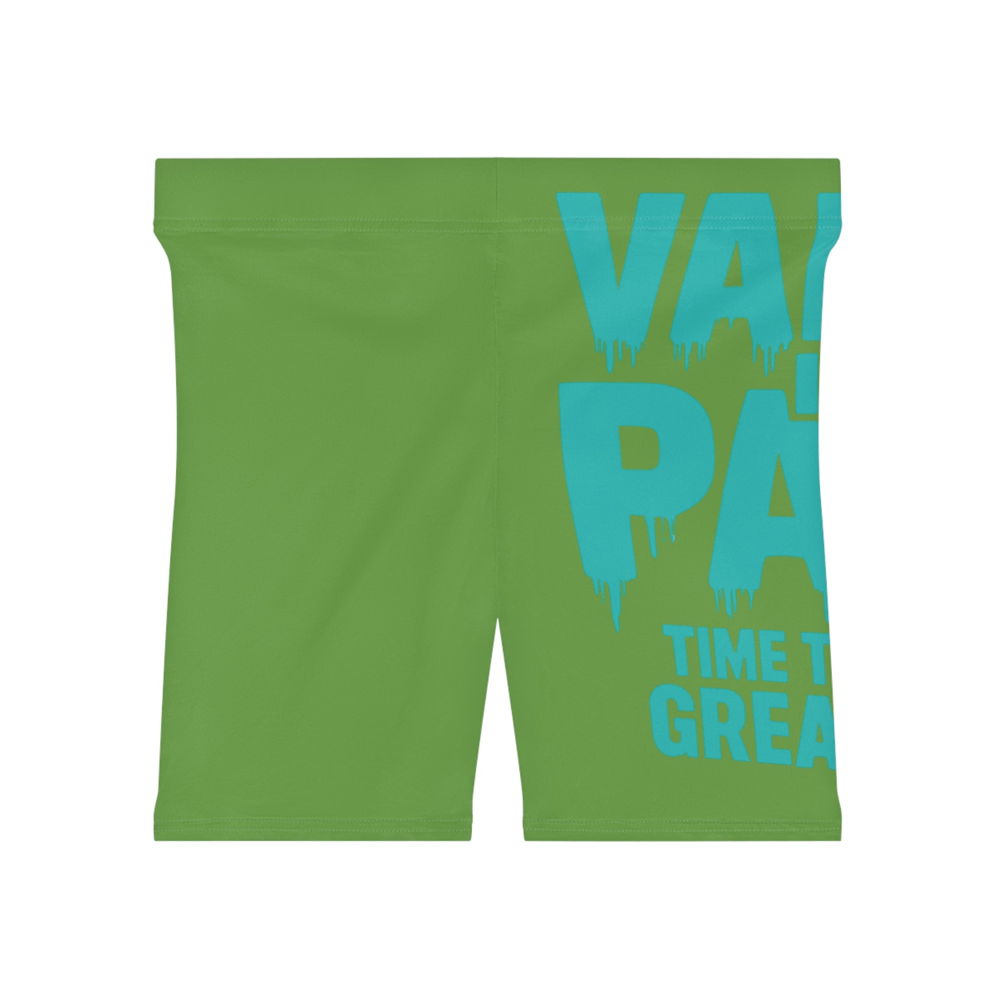 Women's Biker Shorts — Motivational 'Value Passion: Time to Chase Greatness' Graphic