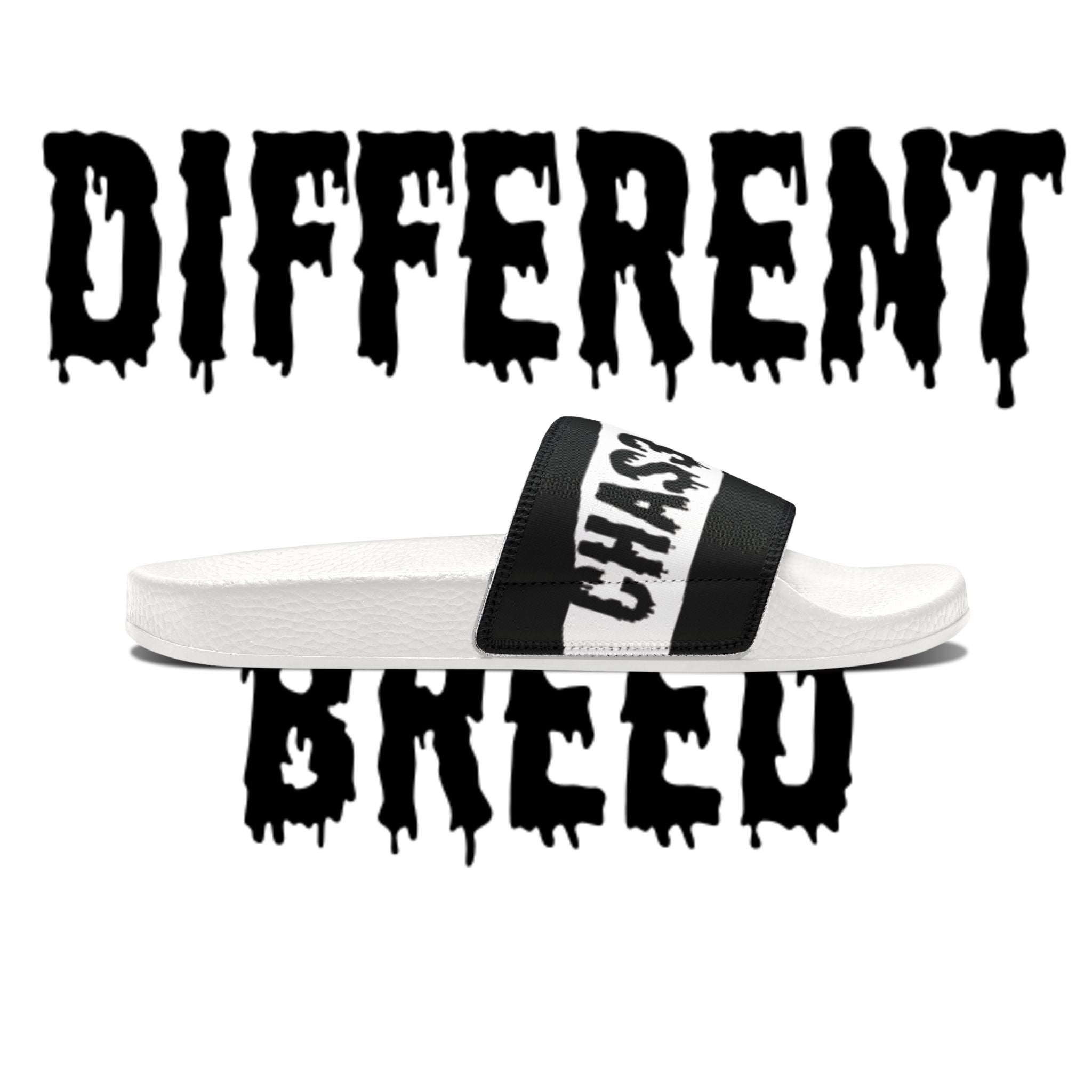 Men's Slide Sandals — Removable Strap "MESS MOM" Graphic Pool & Casual Slides