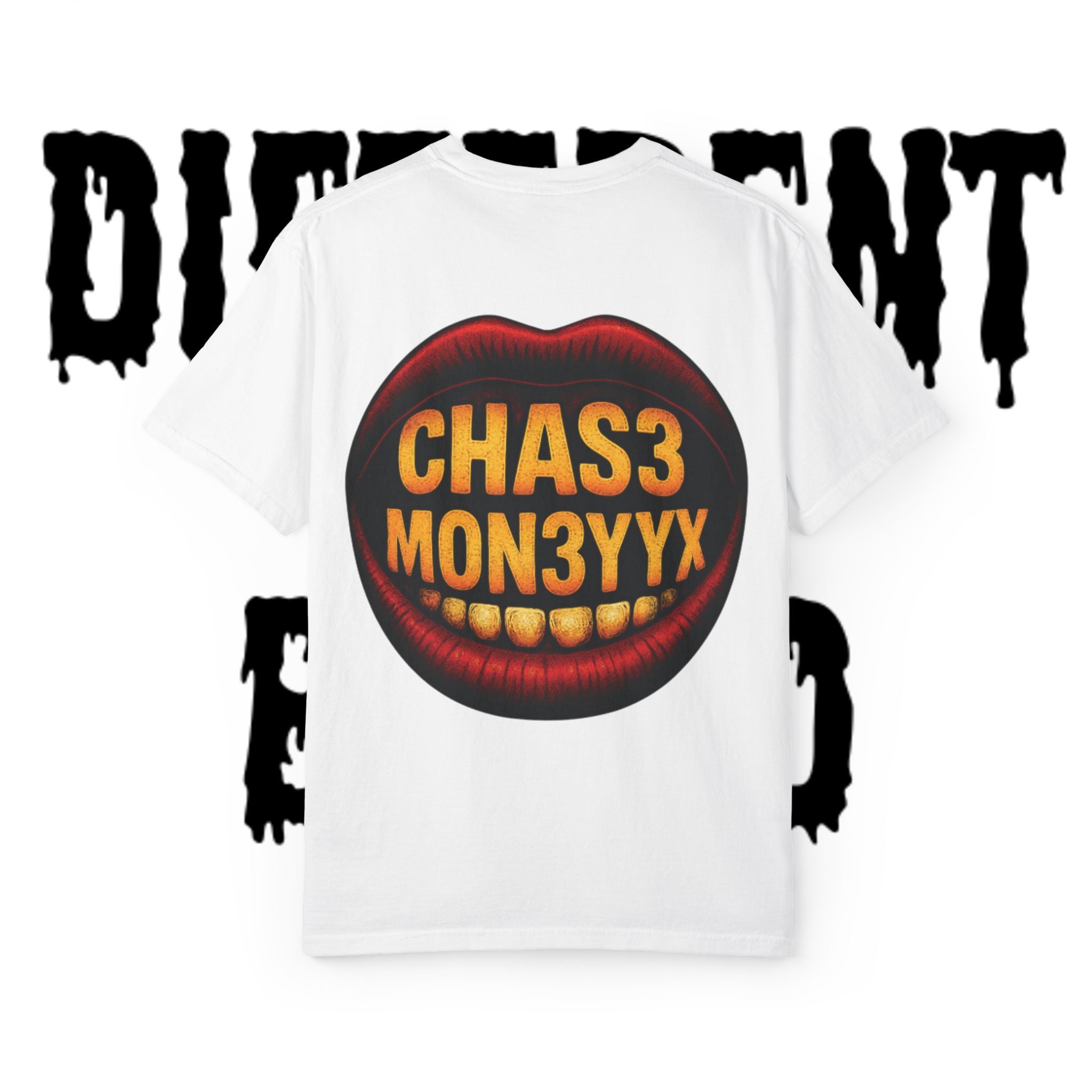Chas3 Mon3yyx Graphic T-Shirt — Bold Lip Logo Streetwear Tee