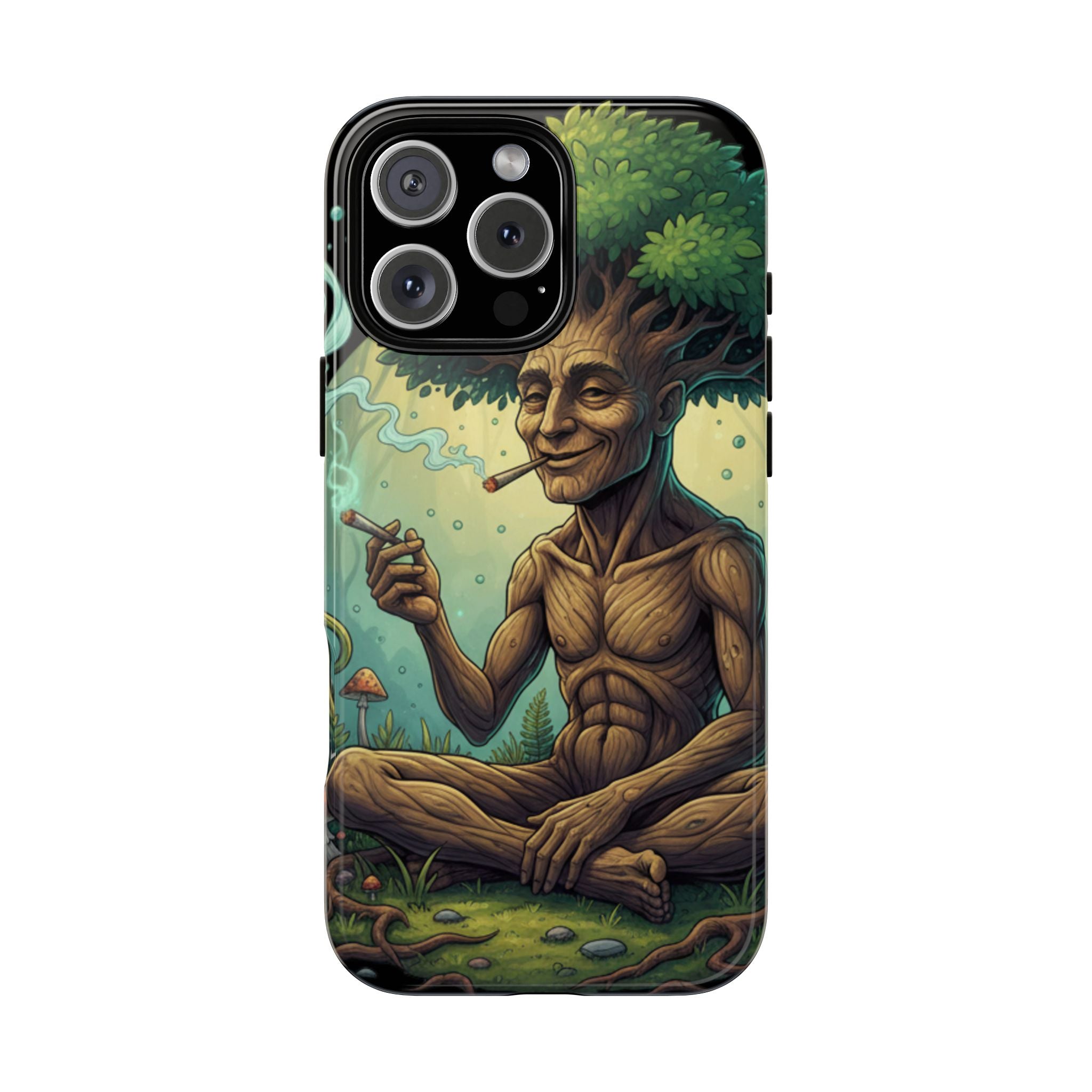 Tree Spirit Phone Case — Chill Smoking Woodland Art Phone Cover