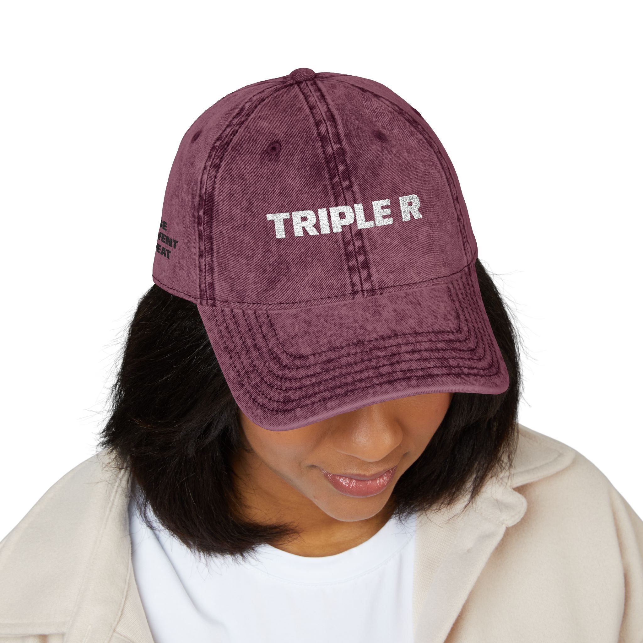 Vintage Embroidered Cap — "TRIPLE R" Distressed Dad Hat
