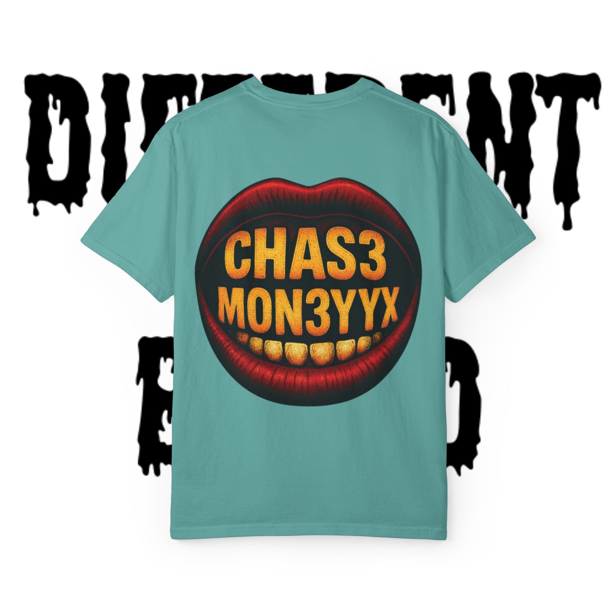 Chas3 Mon3yyx Graphic T-Shirt — Bold Lip Logo Streetwear Tee