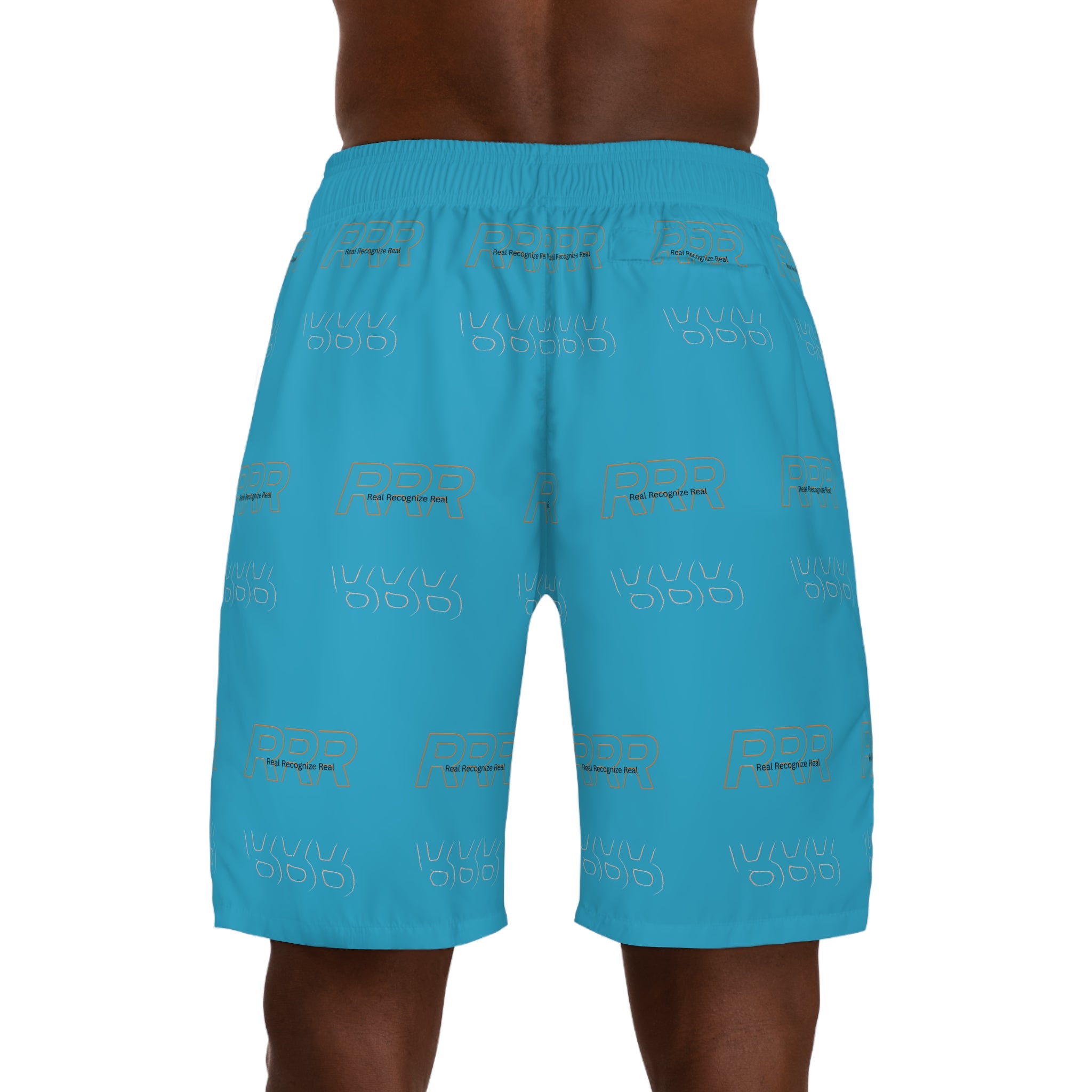 AOP Men's Jogger Shorts — Light Blue All-Over Print Relaxed Athletic Shorts