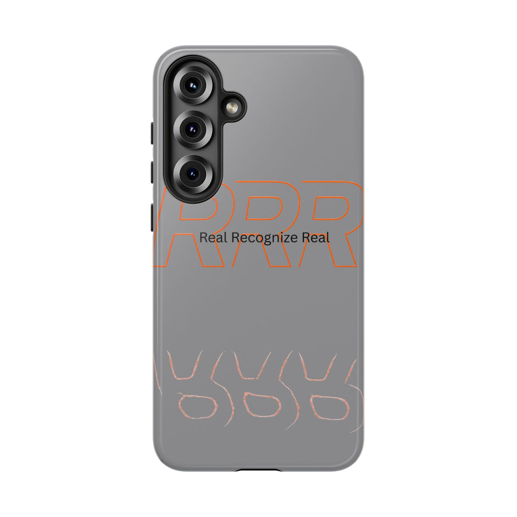 Tough Cases — 'Real Recognize Real' Protective Phone Case (Gray, Retro Outline Design)