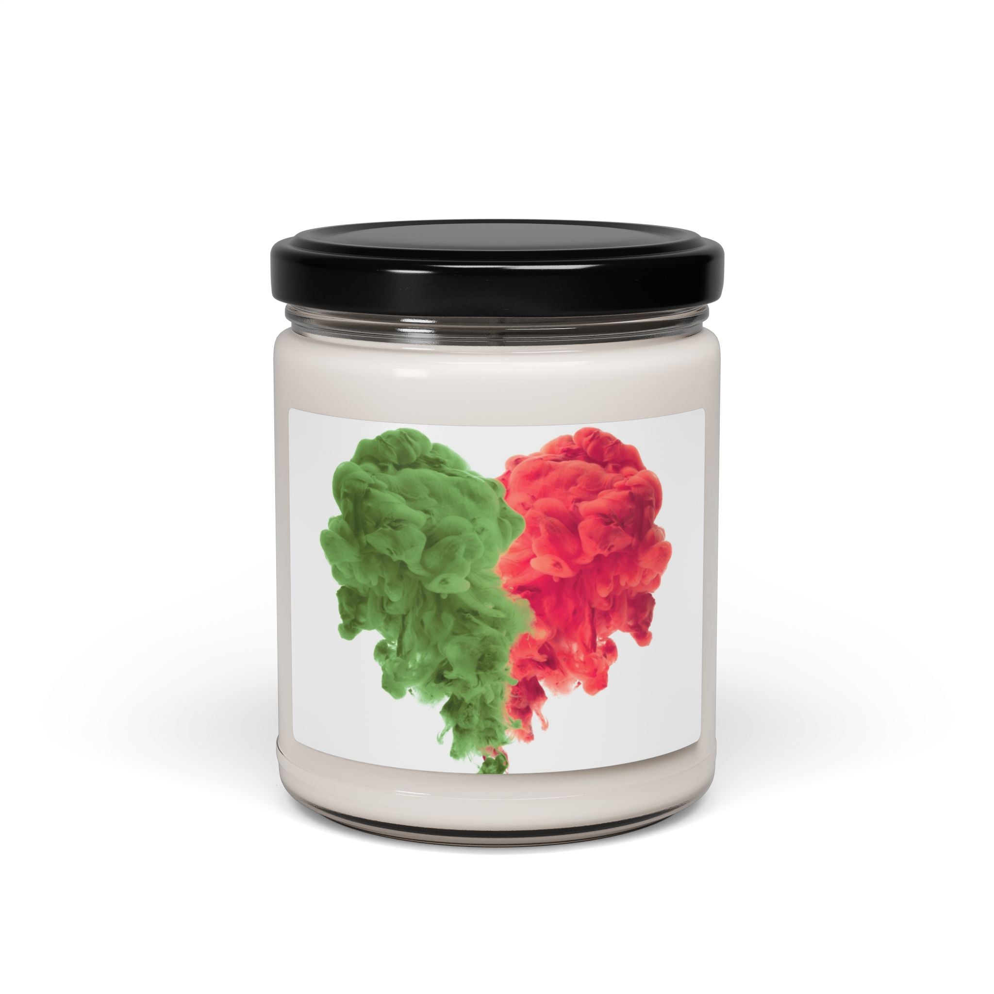 Holiday Heart Soy Candle — Red & Green Scented 9oz Jar