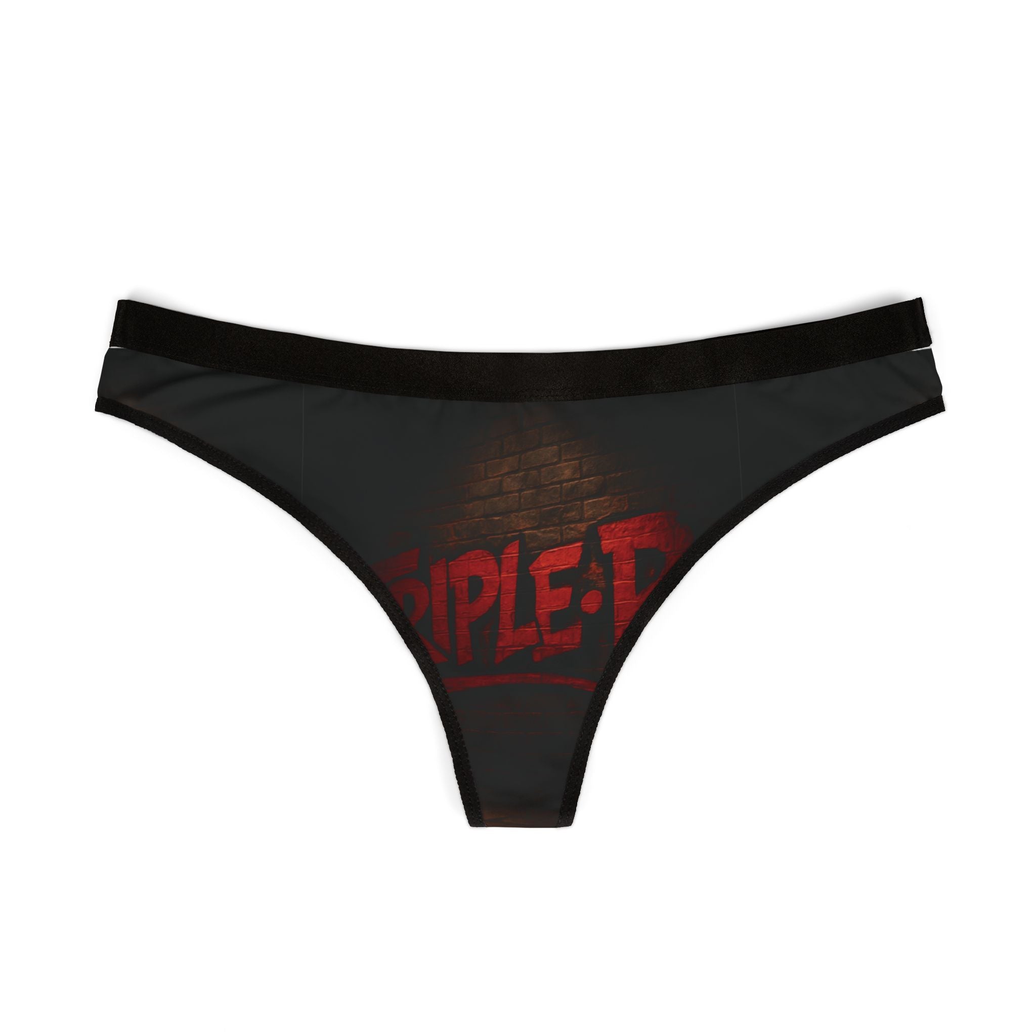 Women's Thong - Dark Graffiti Red "RIPLED" Print (All-Over Print)