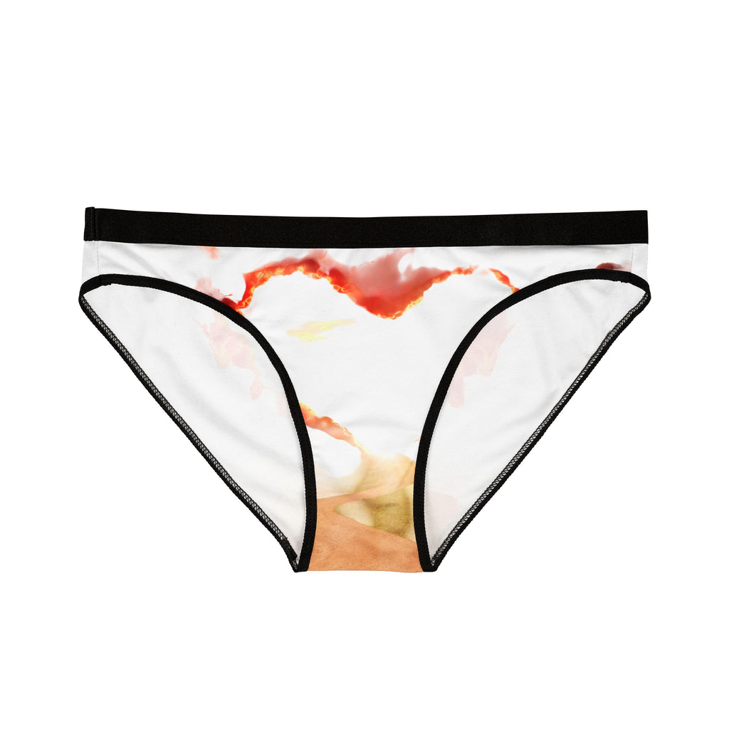 Heart Smoke Print Women's Bikini Briefs — Romantic Floral Vapor Pattern