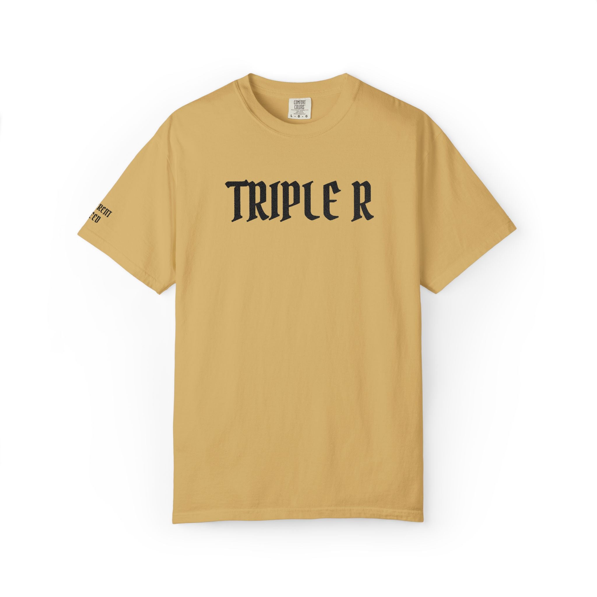 Triple R Gothic Tee — White Graphic T-Shirt