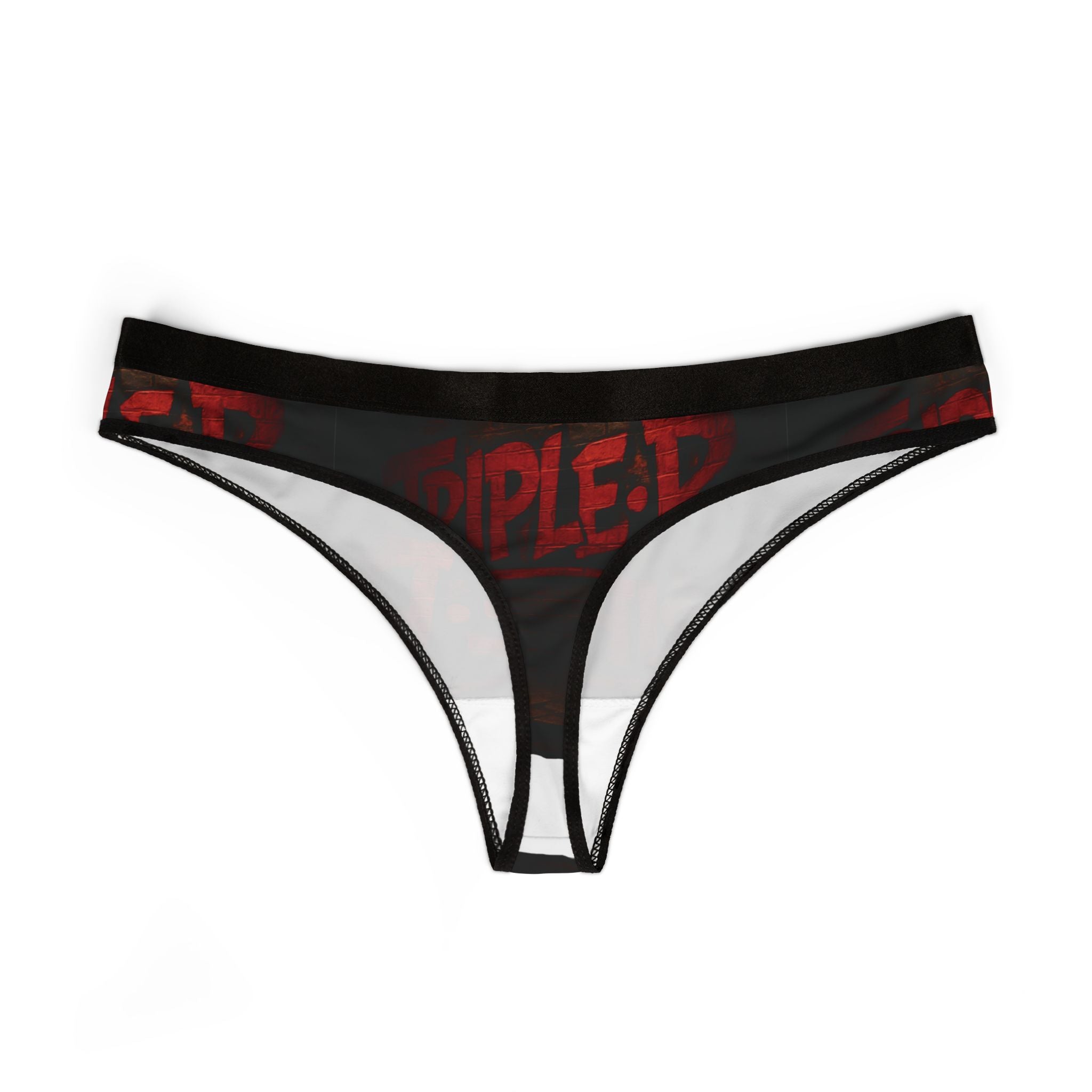 Women's Thong - Dark Graffiti Red "RIPLED" Print (All-Over Print)