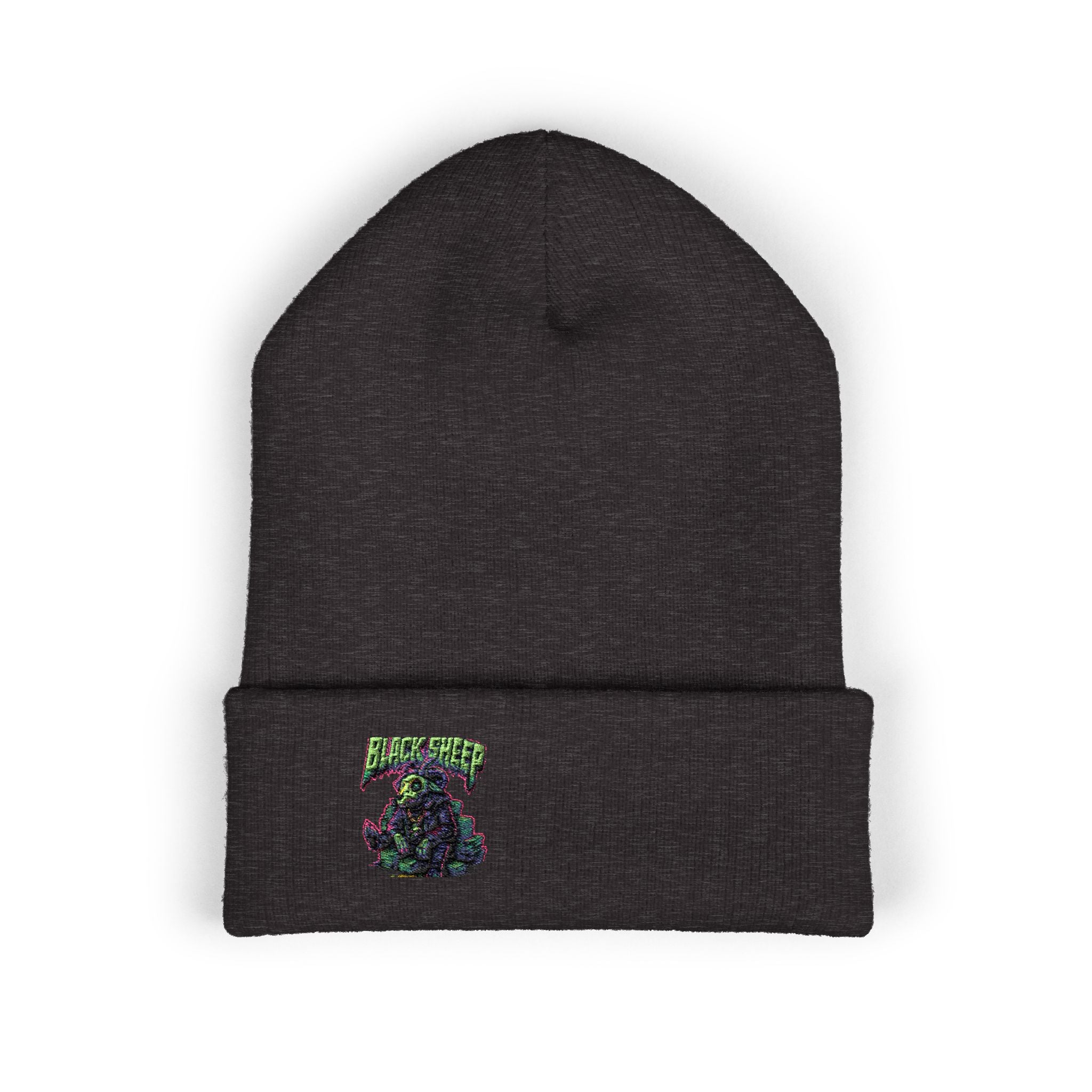 Embroidered Grape Cluster Cuffed Beanie