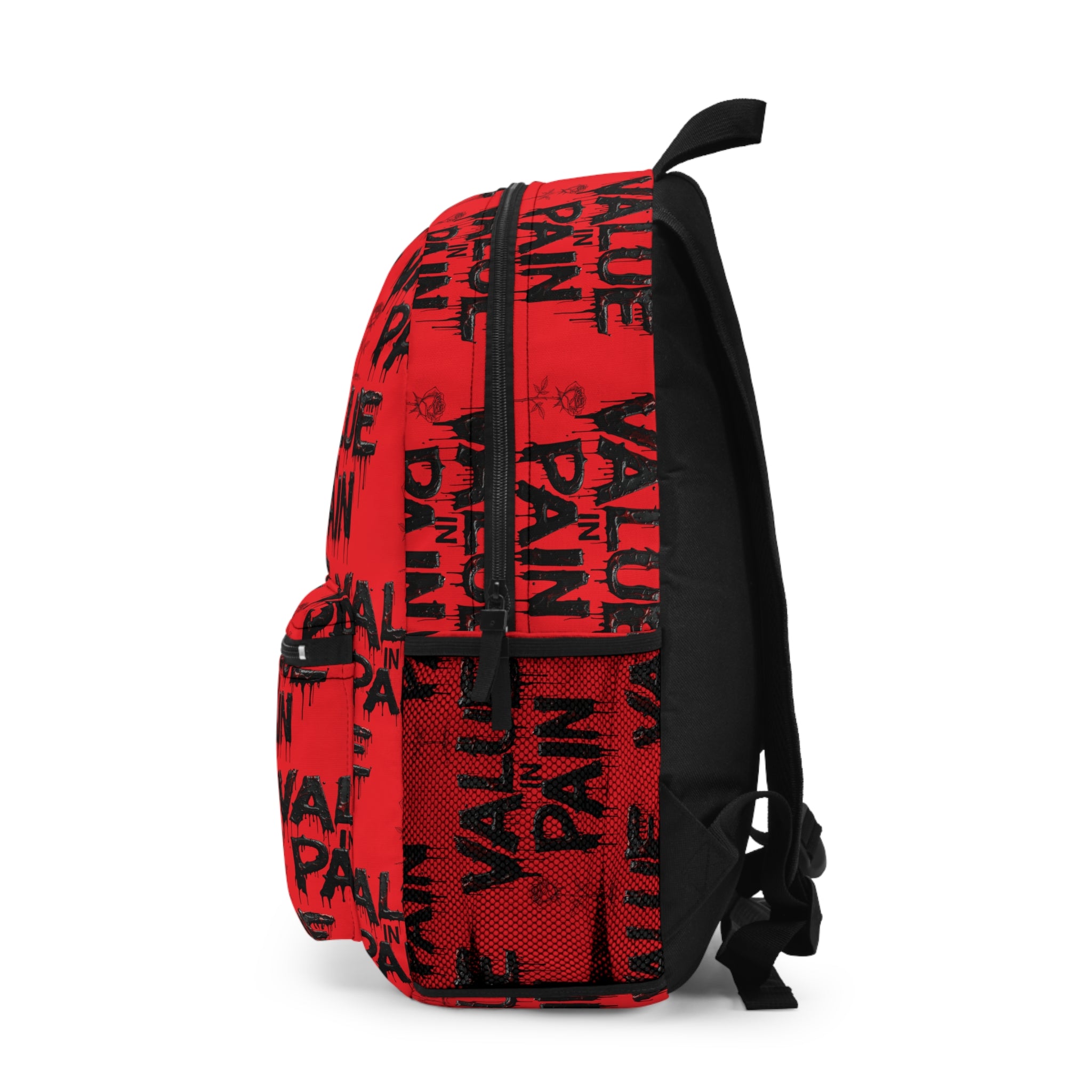 Value in Pain Red Graffiti Backpack
