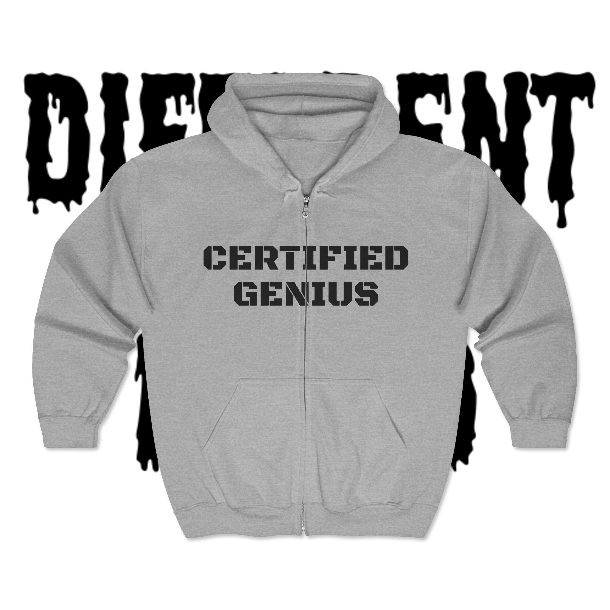 Certified Genius Zip-Up Hoodie — Atom Science Graphic