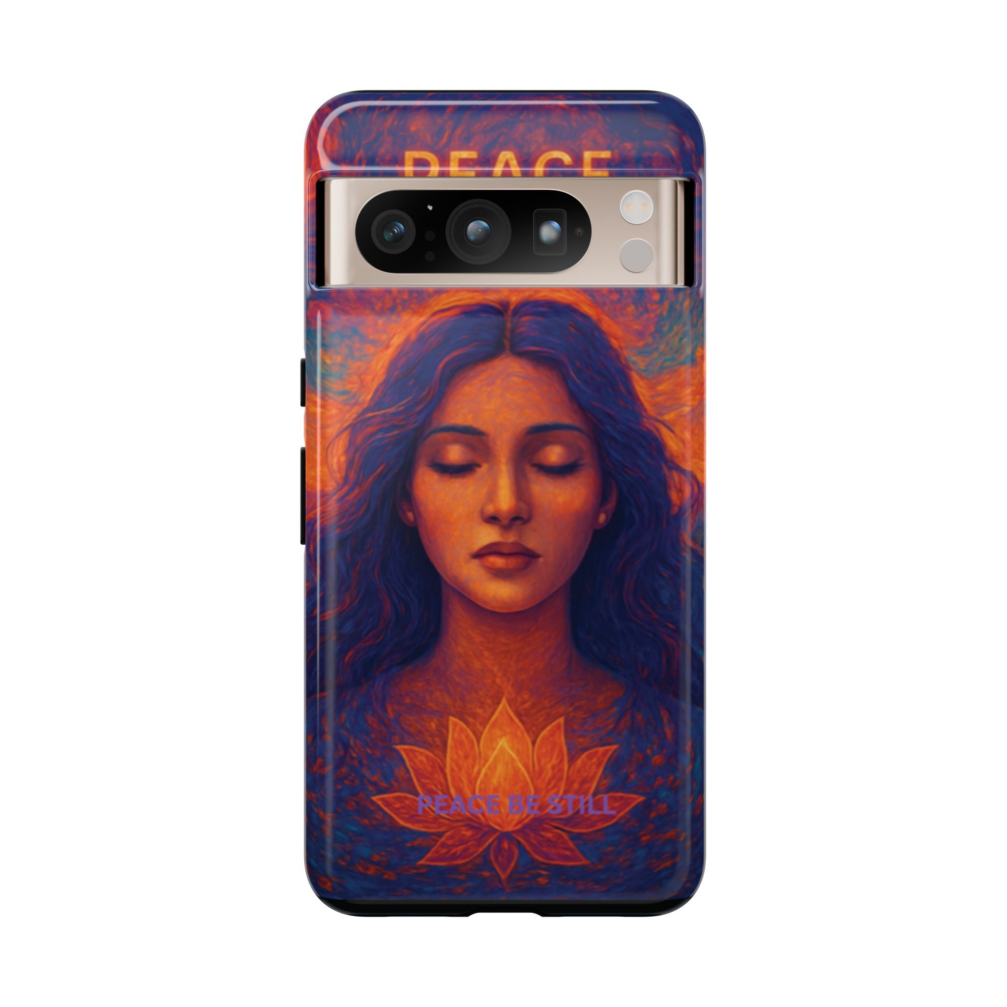 Peace Be Still Phone Case – Serene Goddess Meditation Design