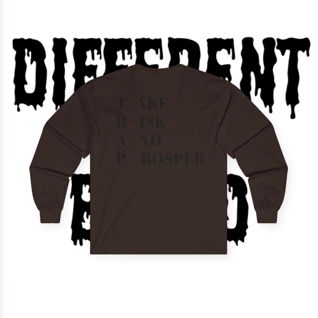 Different Breed Long Sleeve Tee — “Take Risk and Prosper” Graphic