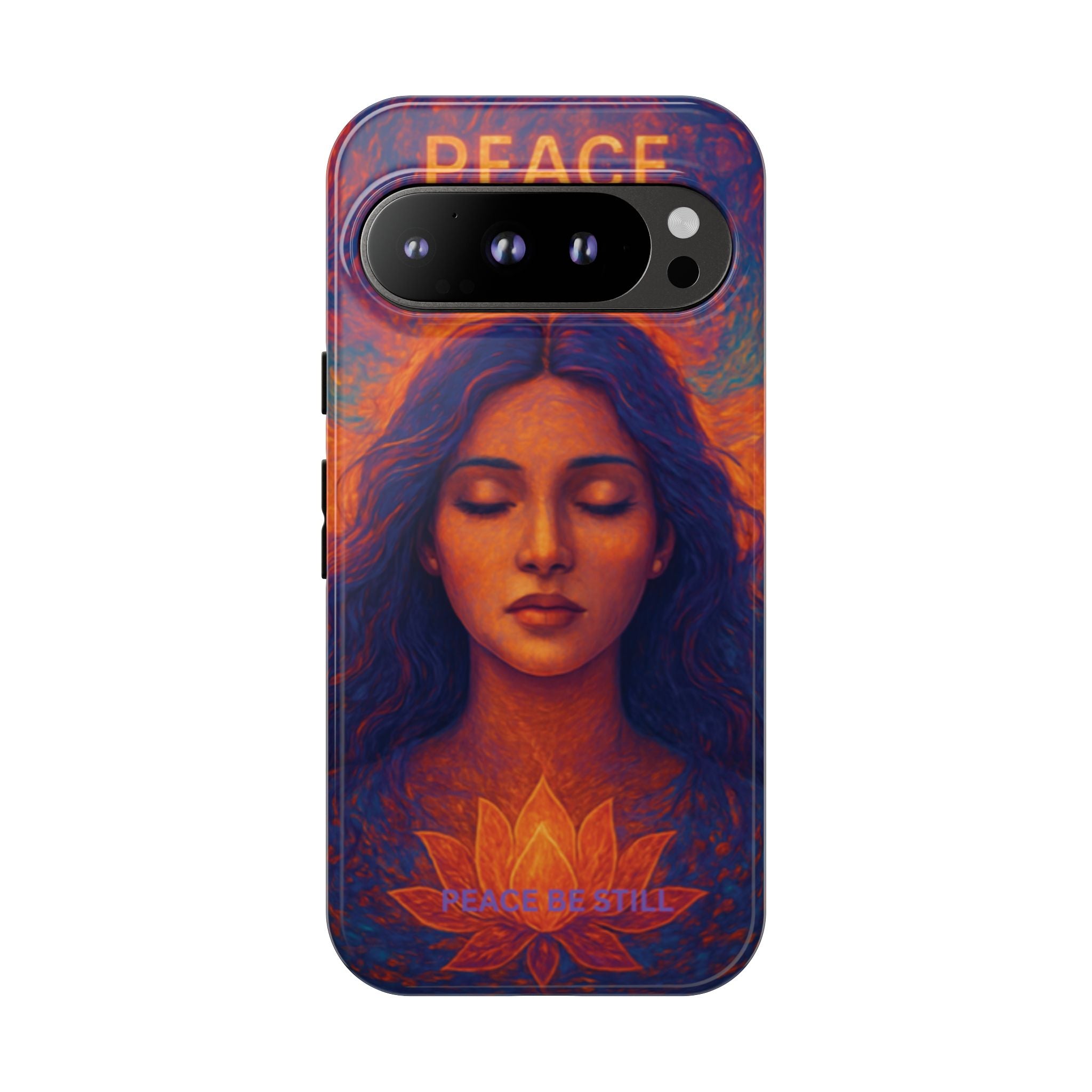 Peace Be Still Phone Case – Serene Goddess Meditation Design
