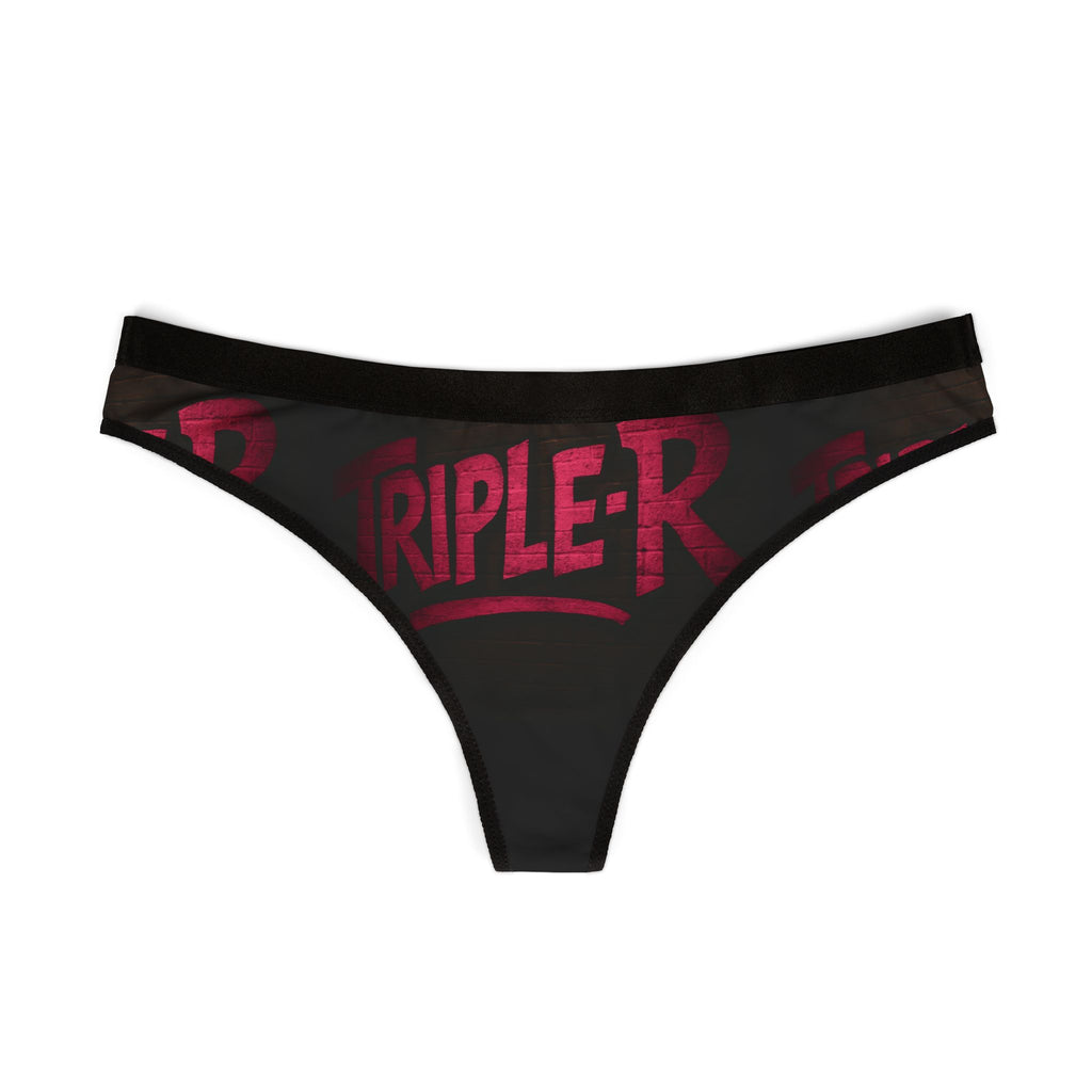 Women's Thong - Bold Red "Triple-R" Graphic Print