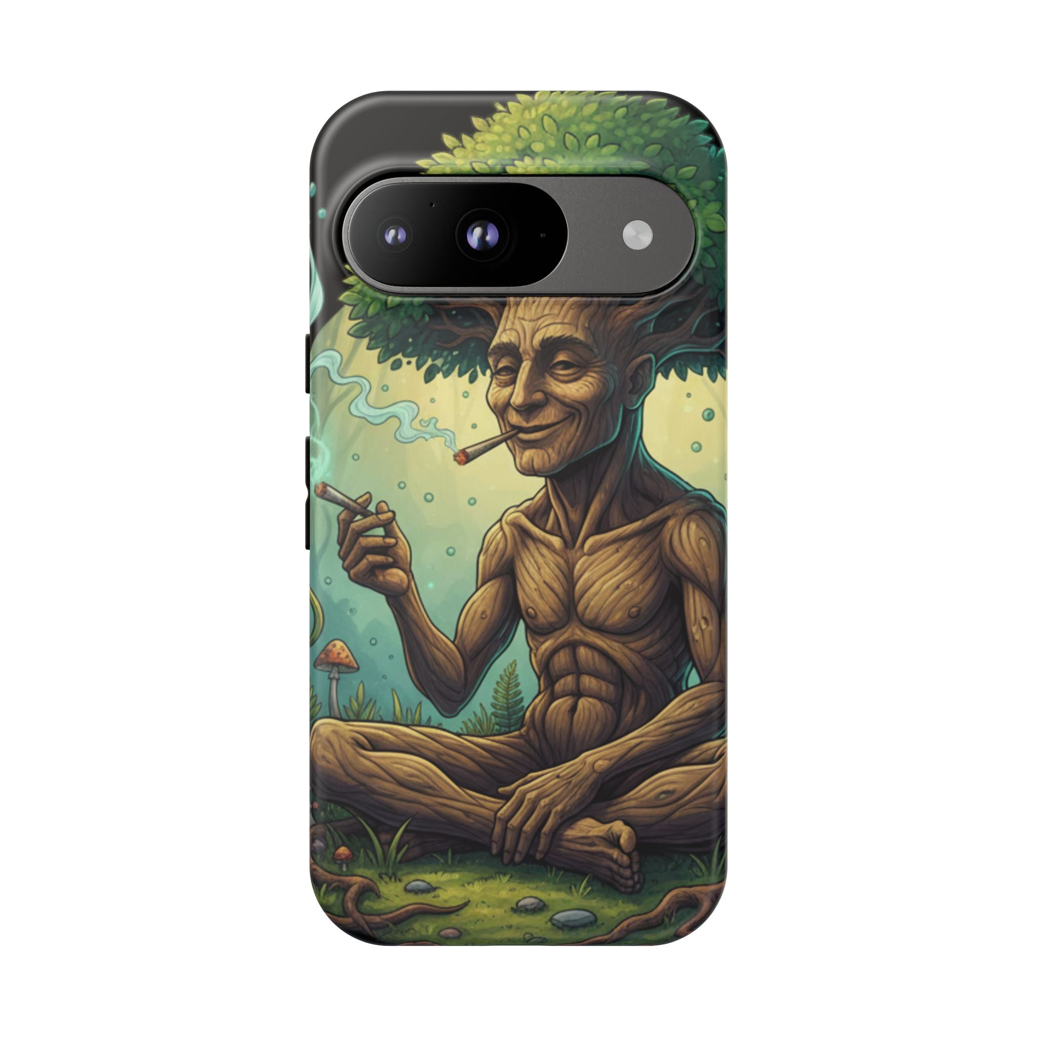Tree Spirit Phone Case — Chill Smoking Woodland Art Phone Cover