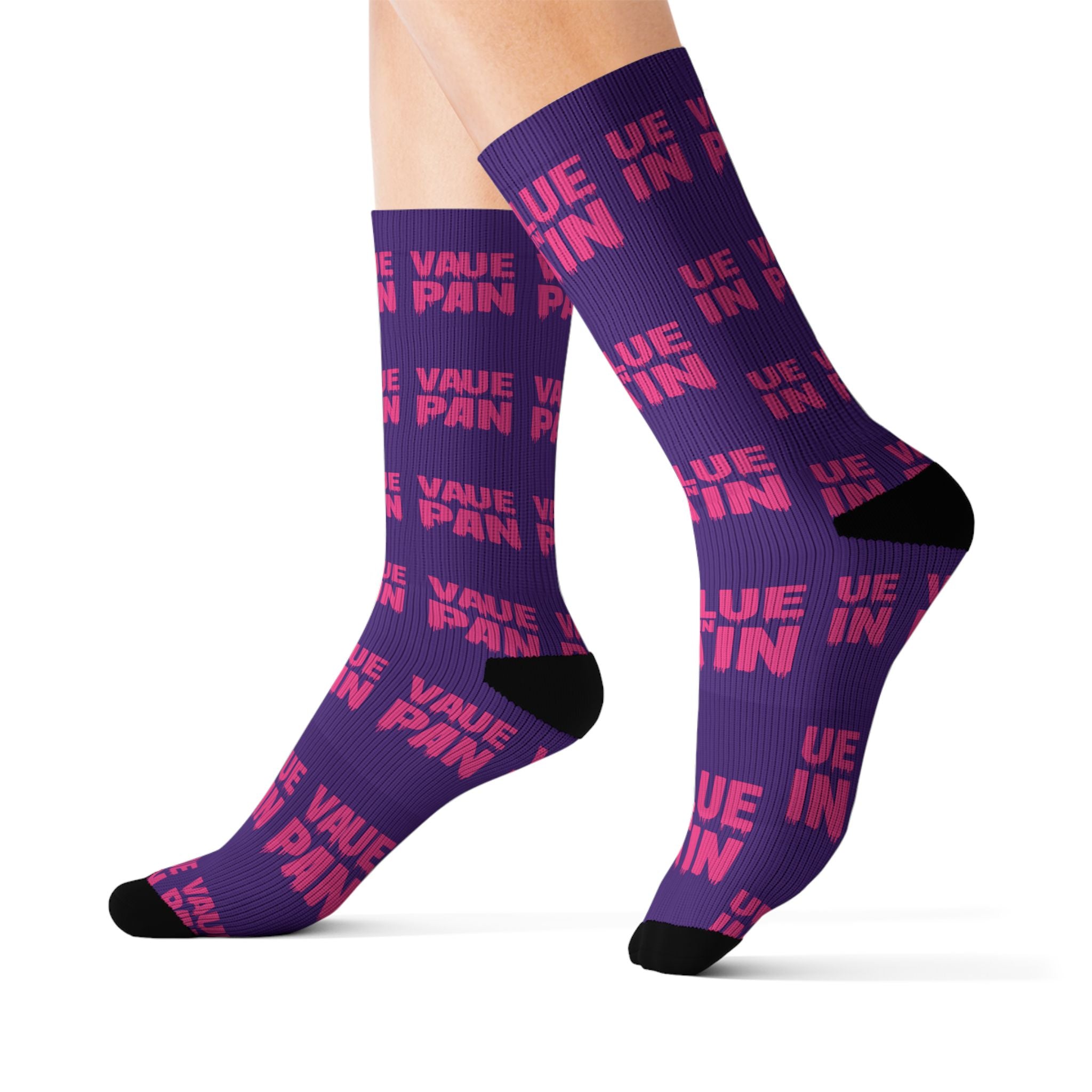 Value In Pain Sublimation Socks – Motivational Athletic Crew Socks