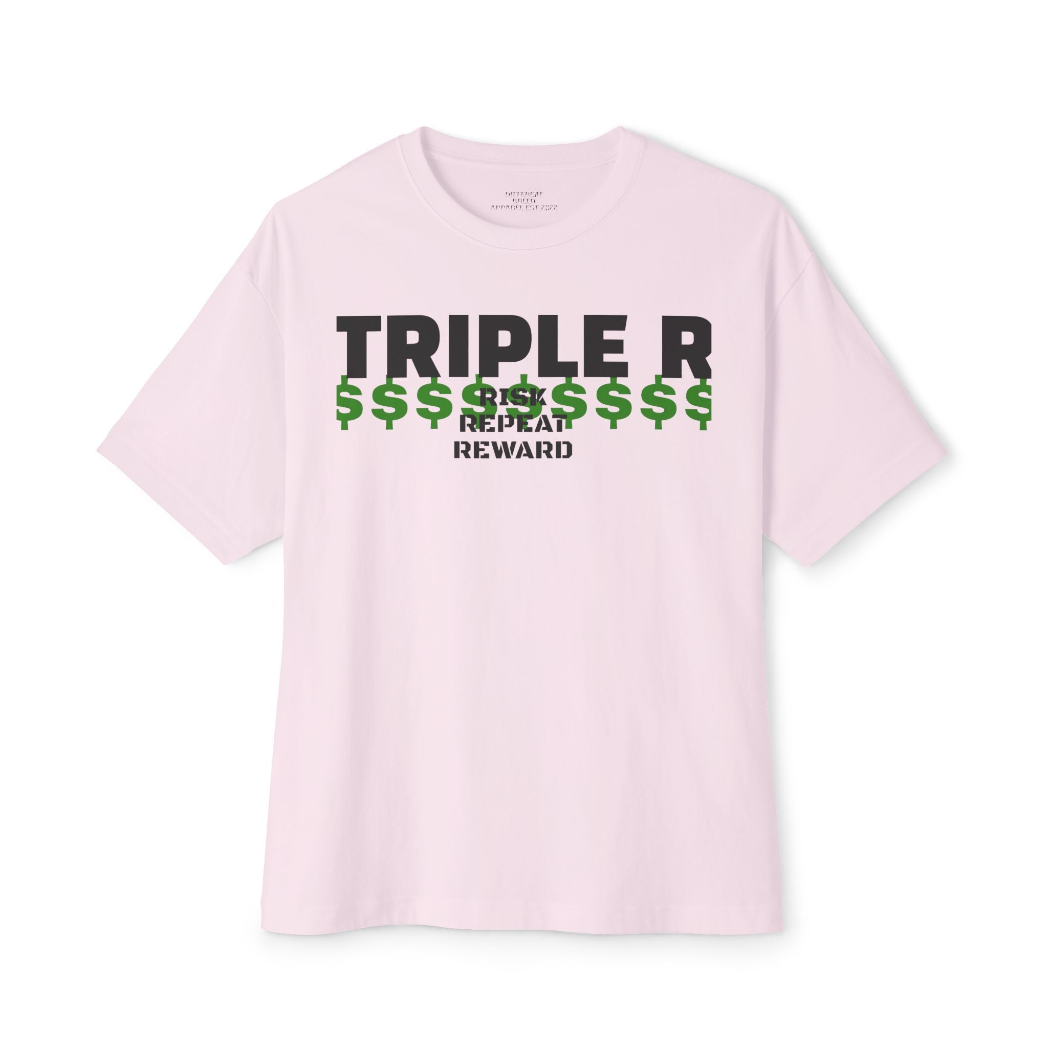 Triple R Reward Tee — Graphic Oversized Boxy T‑Shirt with Money Motif