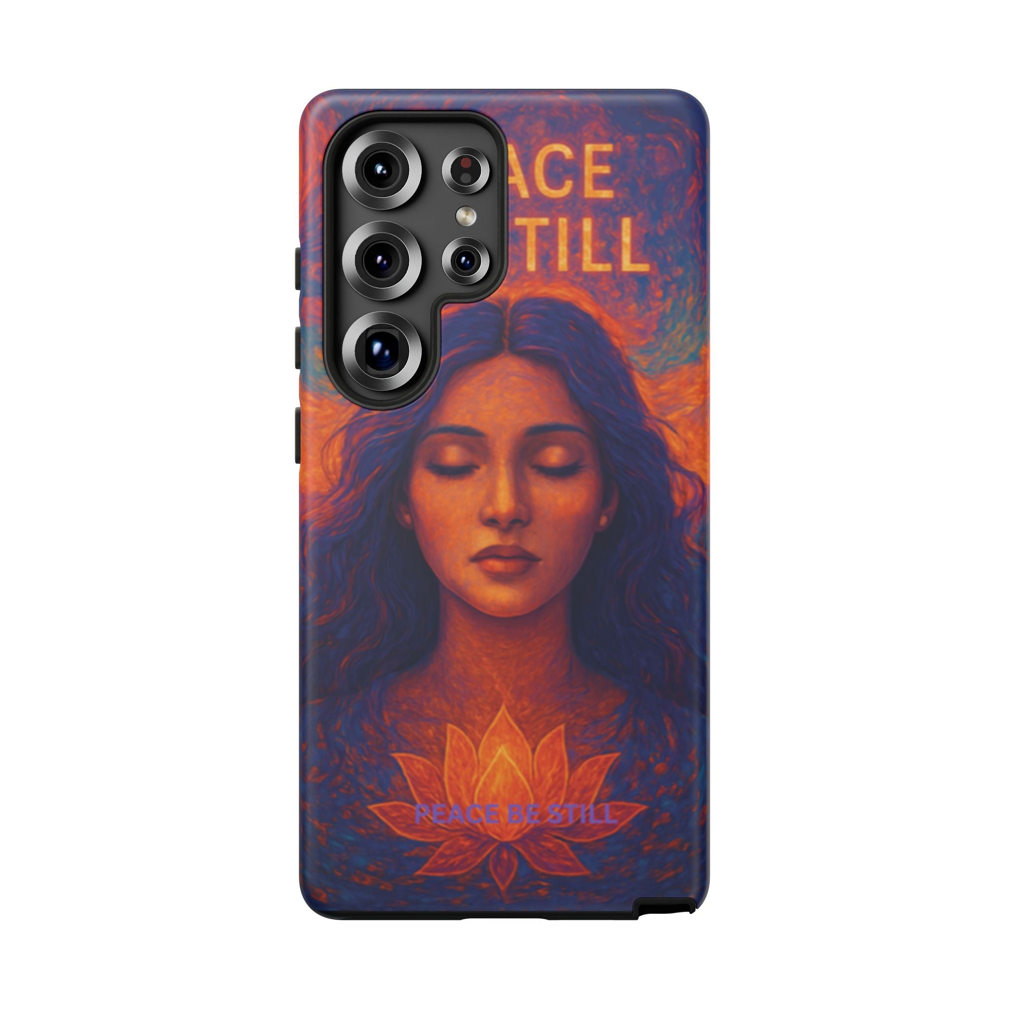 Peace Be Still Phone Case – Serene Goddess Meditation Design