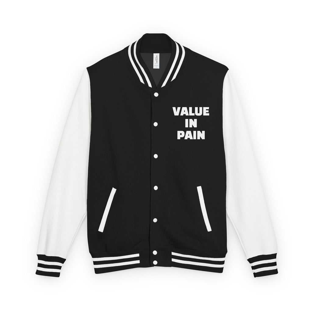 Letterman Jacket — Small Neon Portrait Patch & Repeated 'Different Breed Apparel' Back Print