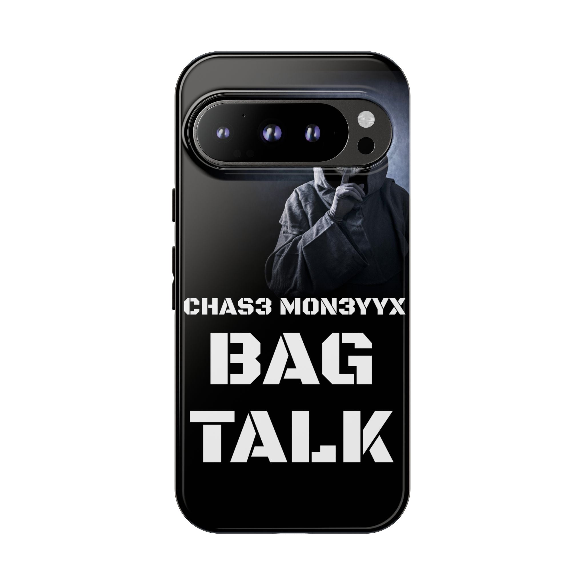 Phone Case — 'Bag Talk' Grim Reaper Graphic, Dark Gothic Protective Cover