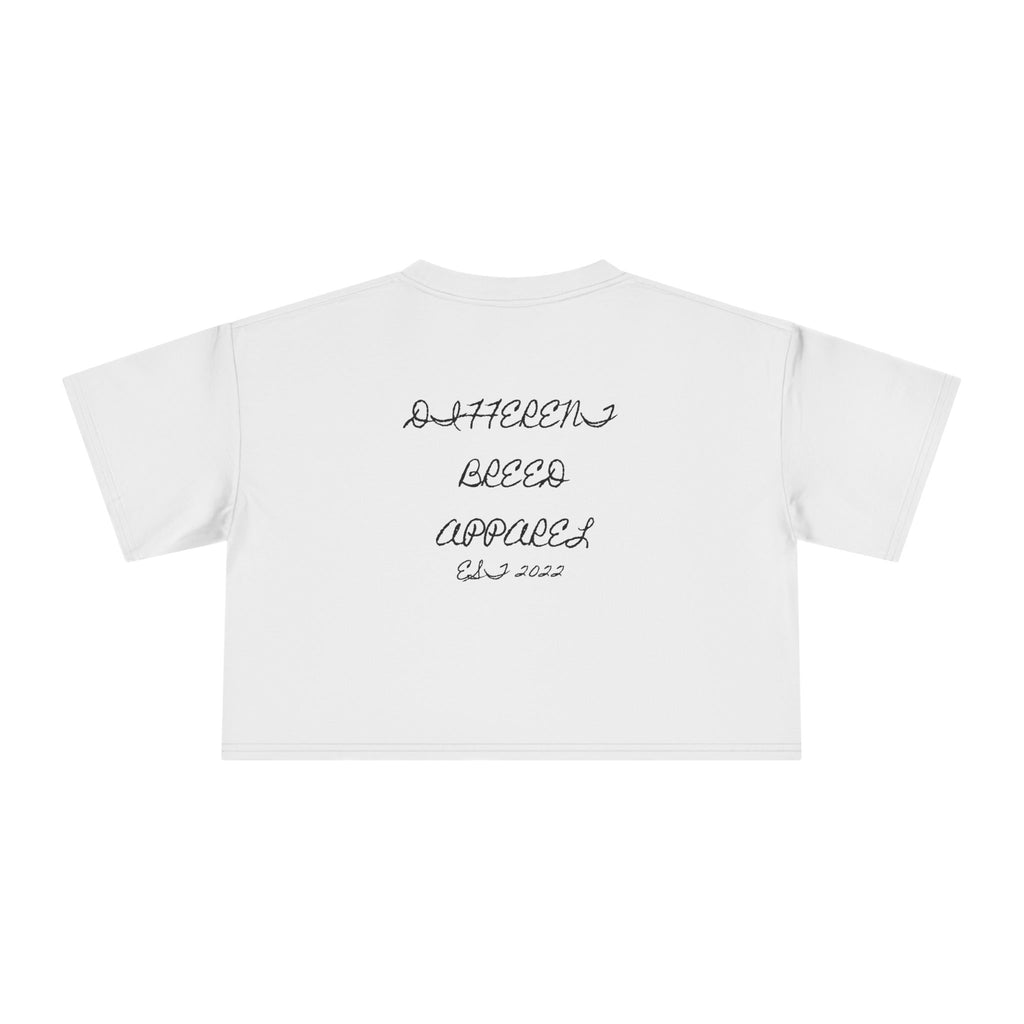 Crop Tee — Minimal Script "07" Front with Script Back Text