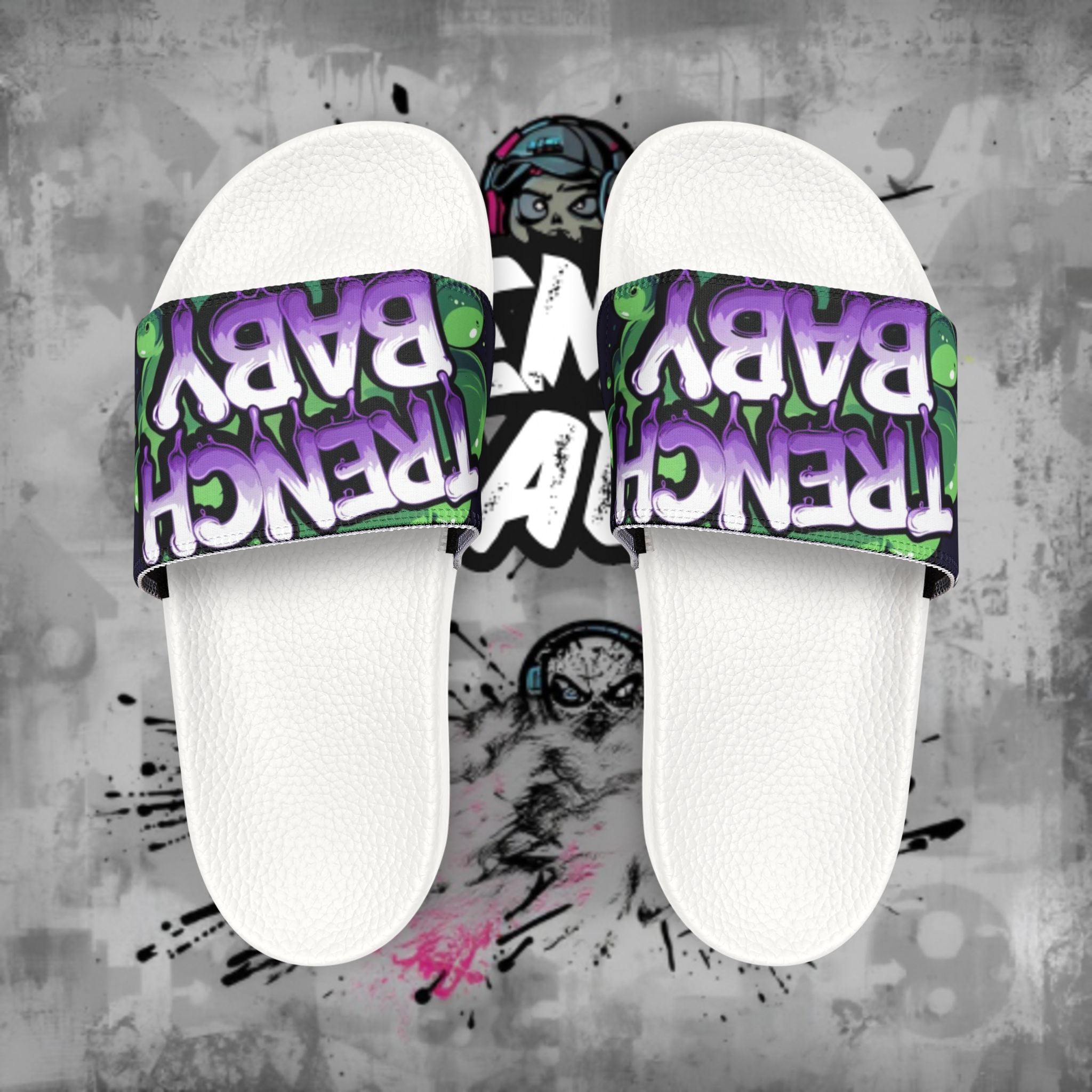 French Baby Slide Sandals — Men's Graphic Removable‑Strap Slides