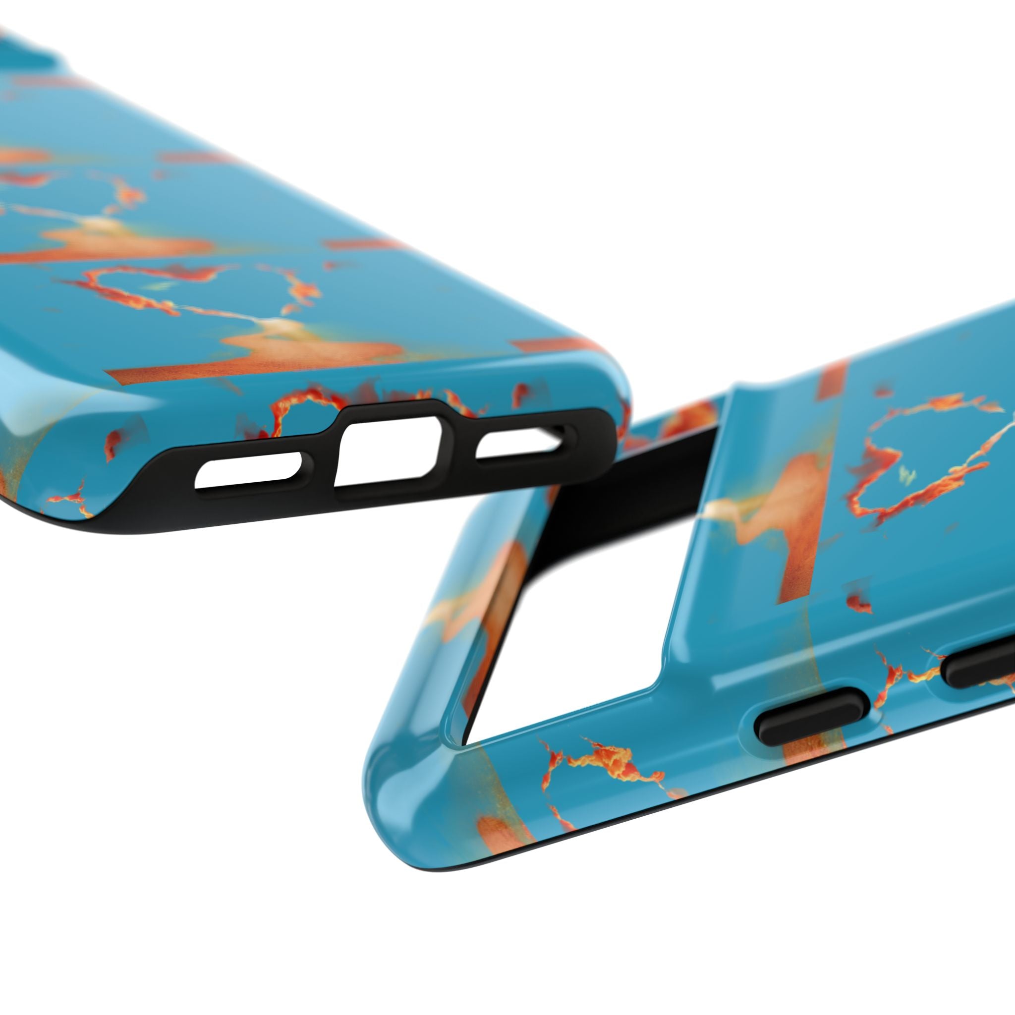 Heart Flame Tough Phone Case — Blue Sunset Protective Cover