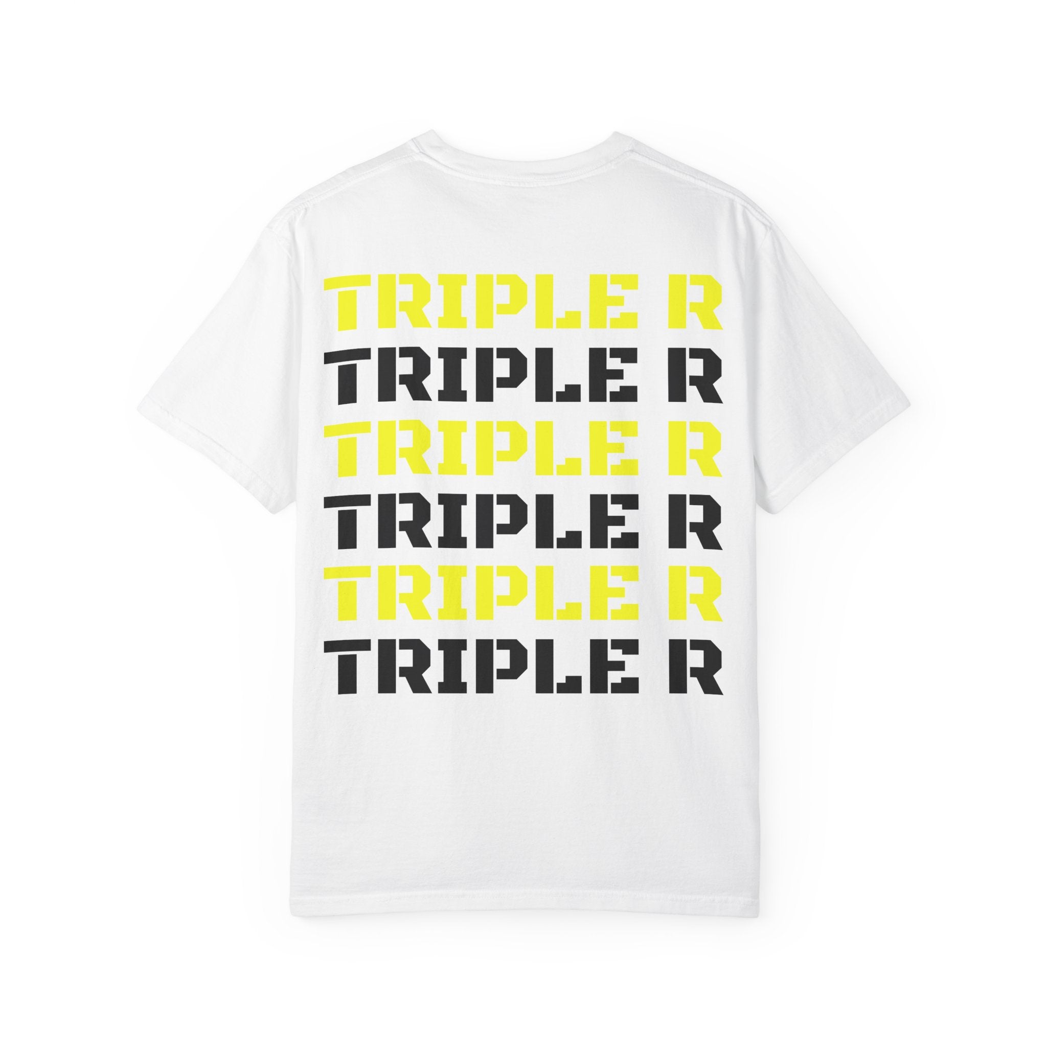 Triple R Graphic T-Shirt — Bold Repeated Logo Tee