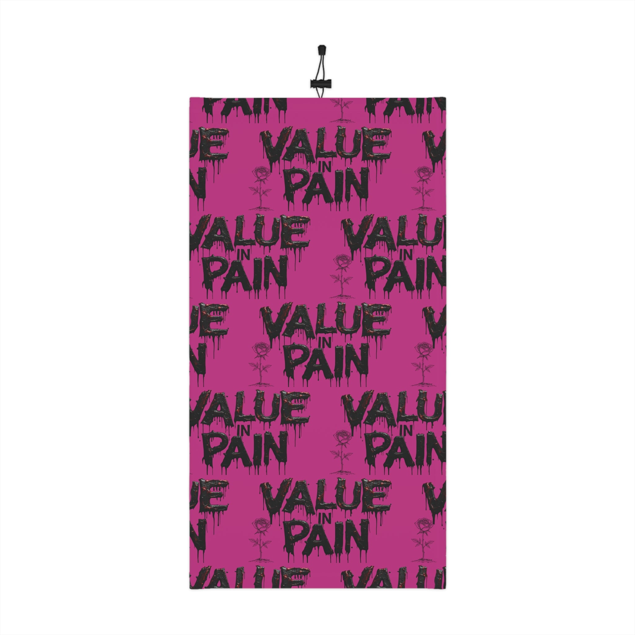 Value in Pain Winter Neck Gaiter — Pink Gothic Face Cover with Drawstring