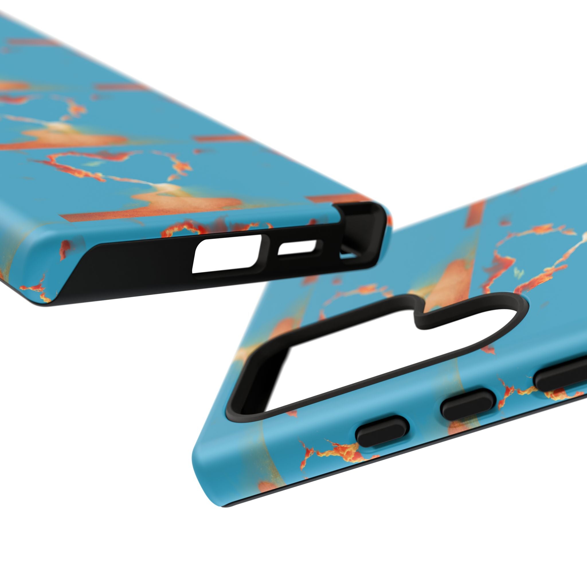 Heart Flame Tough Phone Case — Blue Sunset Protective Cover