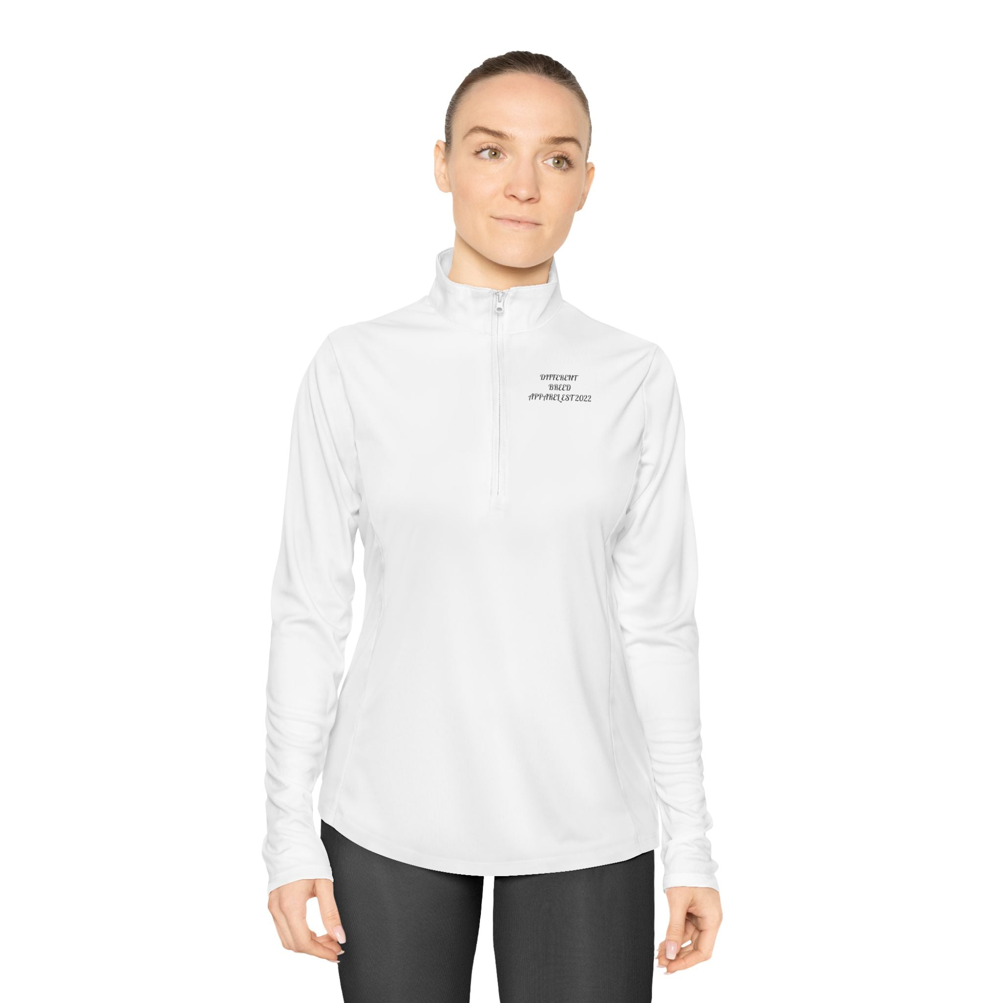 Ladies Quarter-Zip Pullover — Minimal 'embrace every imperfect day' Performance Top