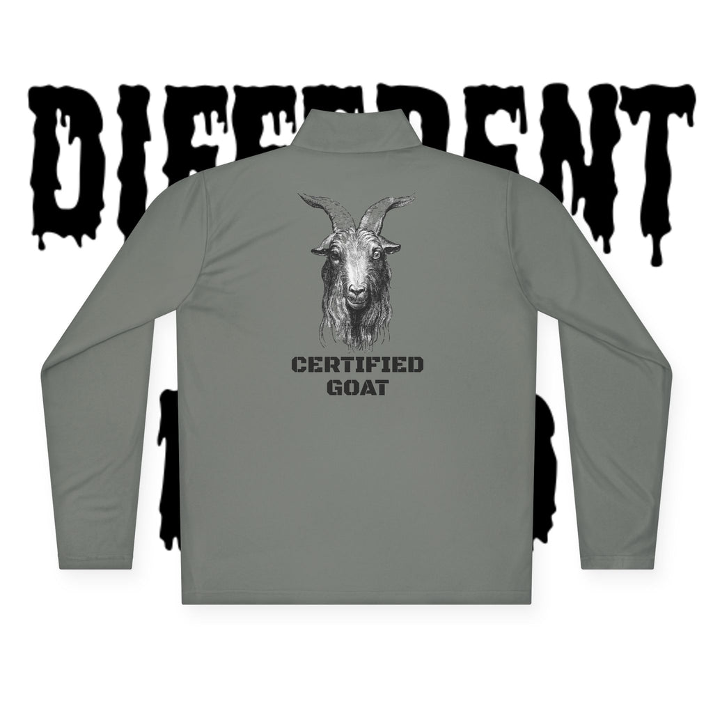Certified GOAT Quarter-Zip Pullover — Graphic Goat Logo Pullover