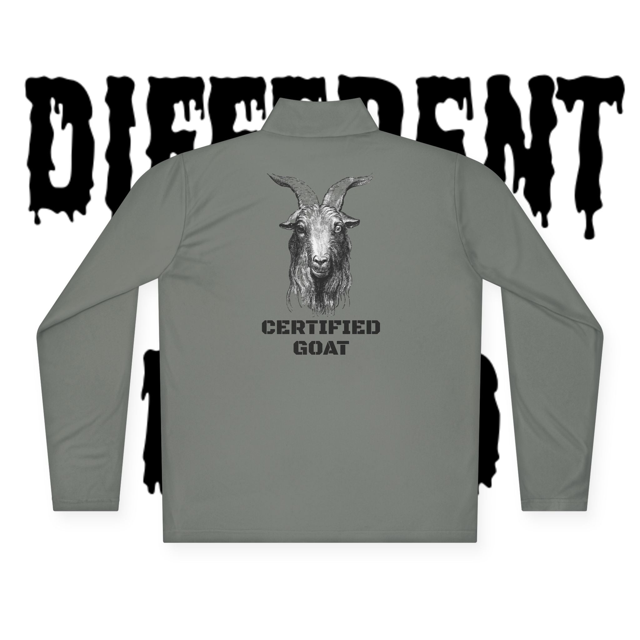 Certified GOAT Quarter-Zip Pullover — Graphic Goat Logo Pullover