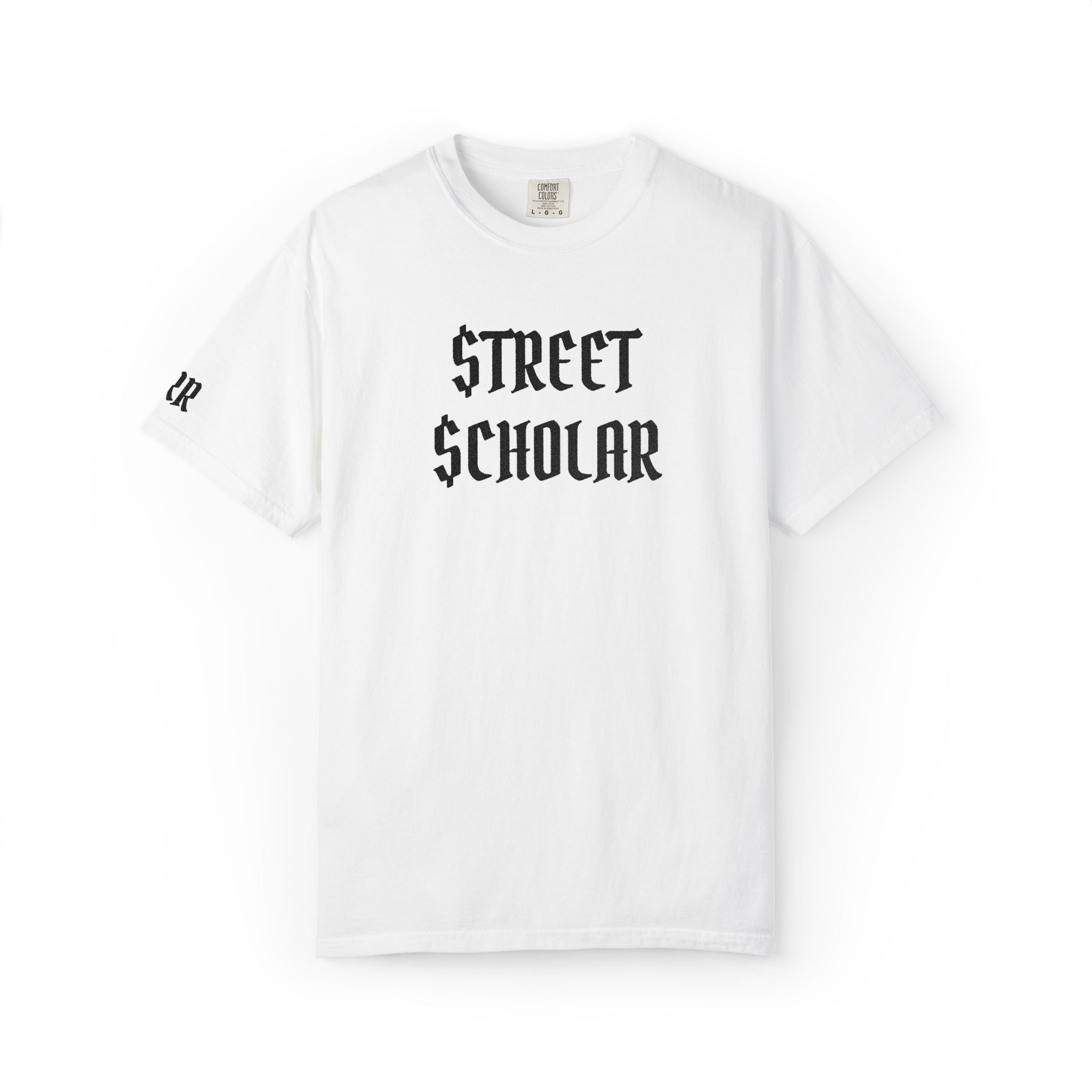 Street Scholar T-Shirt — Gothic Text Graphic Tee