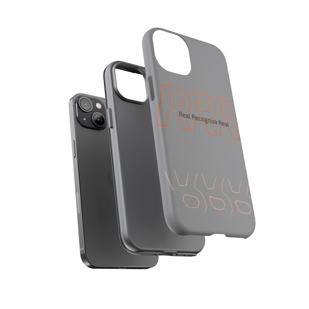 Tough Cases — 'Real Recognize Real' Protective Phone Case (Gray, Retro Outline Design)