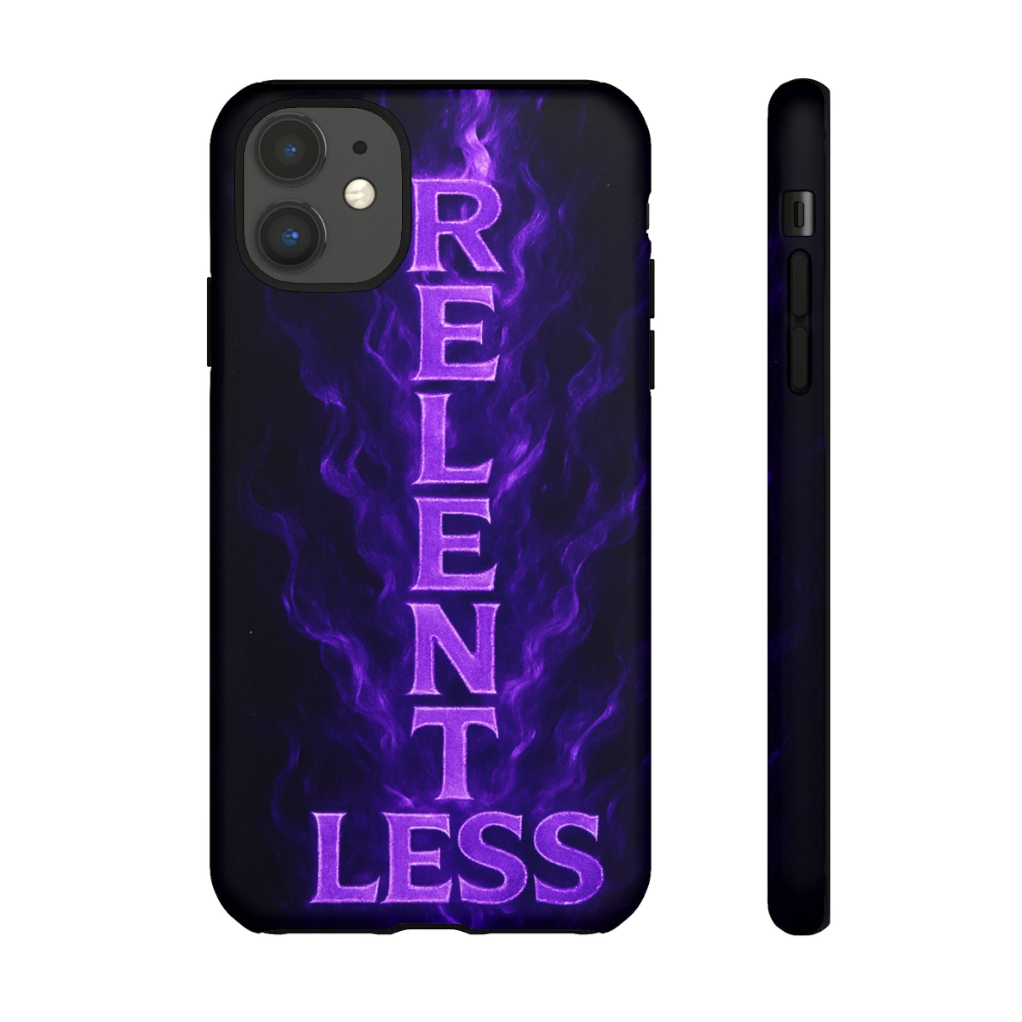 Relentless Purple Flame Phone Case — Tough Protective iPhone Cover