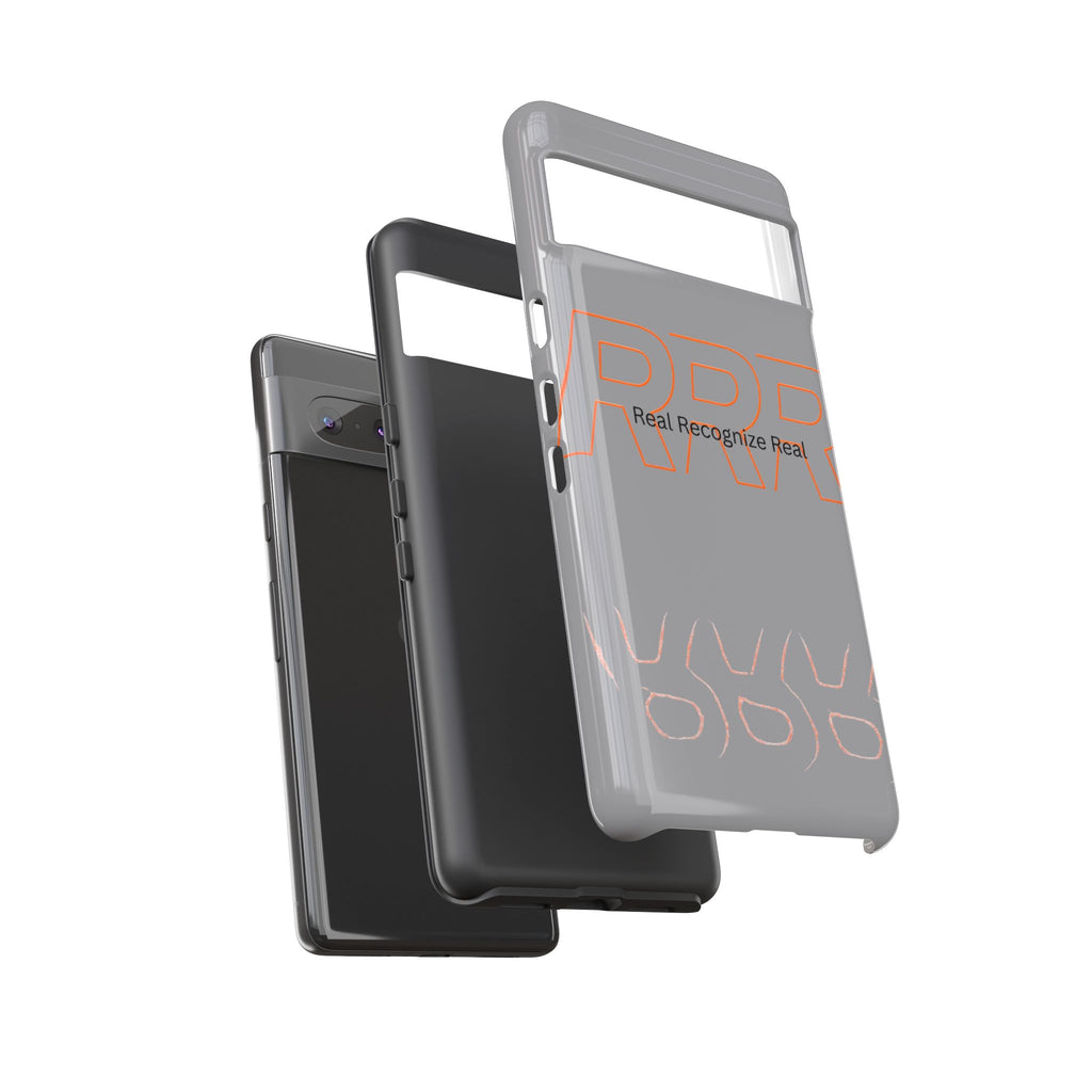 Tough Cases — 'Real Recognize Real' Protective Phone Case (Gray, Retro Outline Design)