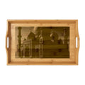 Engraved Bamboo Serving Tray — Mosque Silhouette Ramadan & Eid Decorative Tray