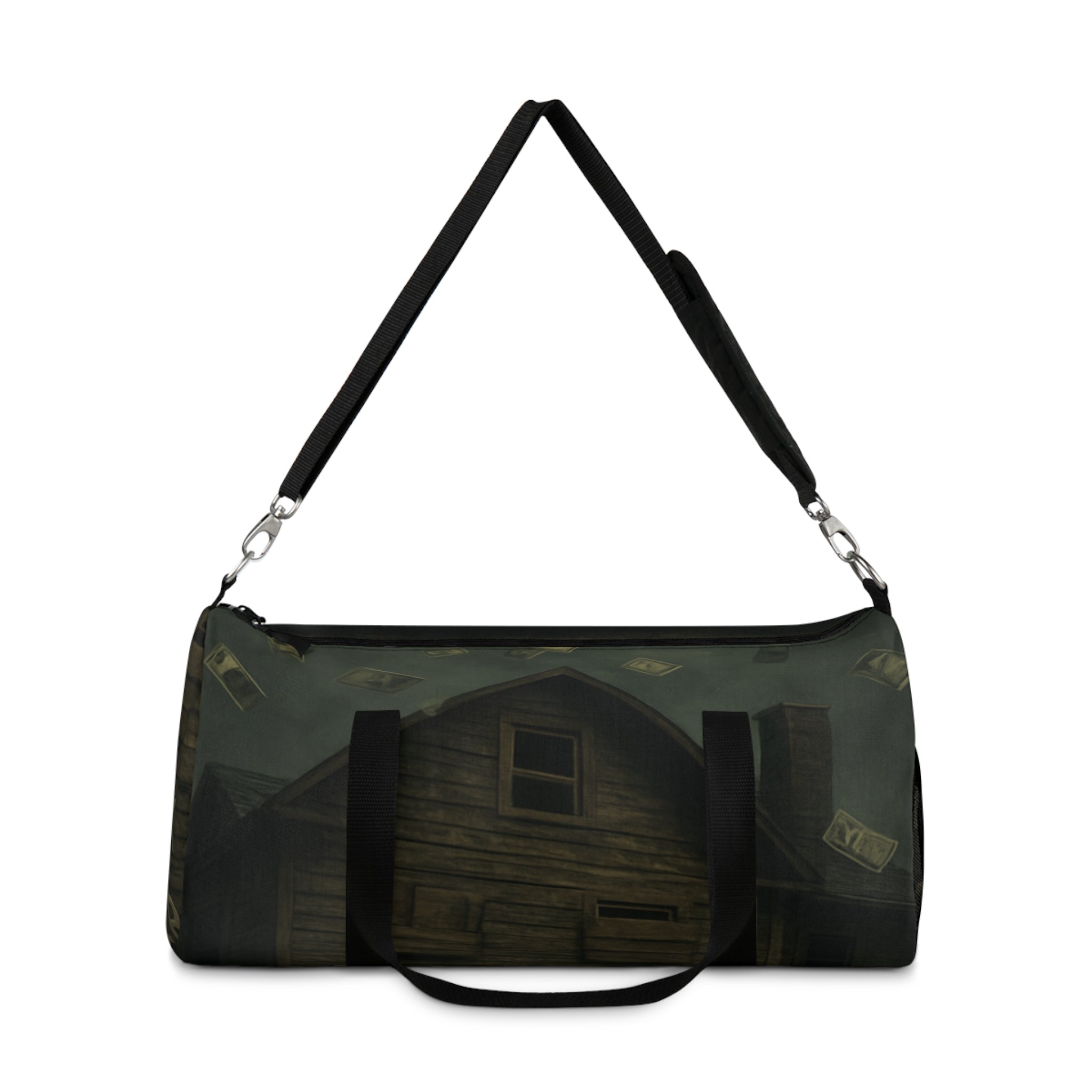 Haunted Cabin Duffel Bag — Dark Gothic Travel Gym Bag